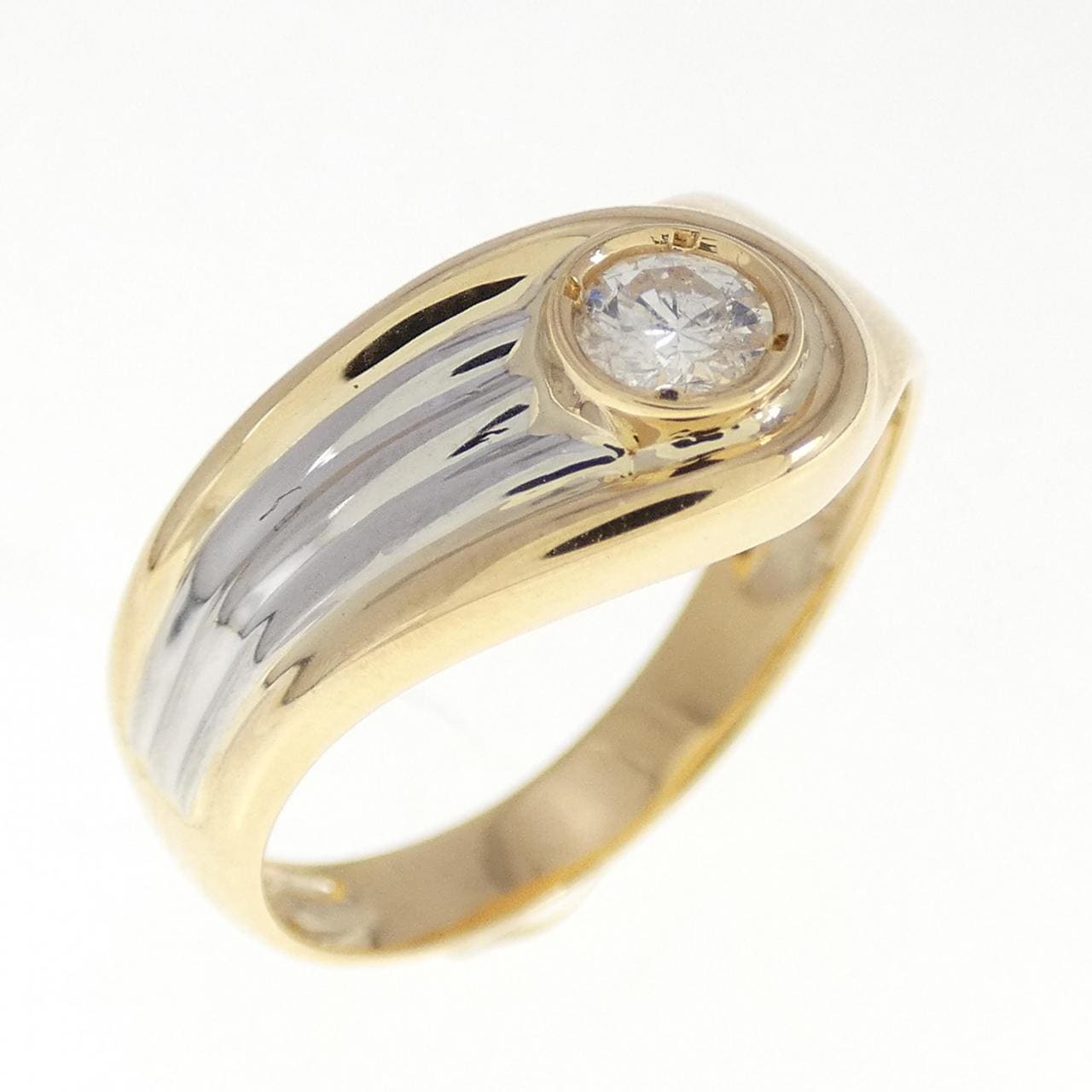 K18YG/PT ダイヤモンド リング 0.15CT