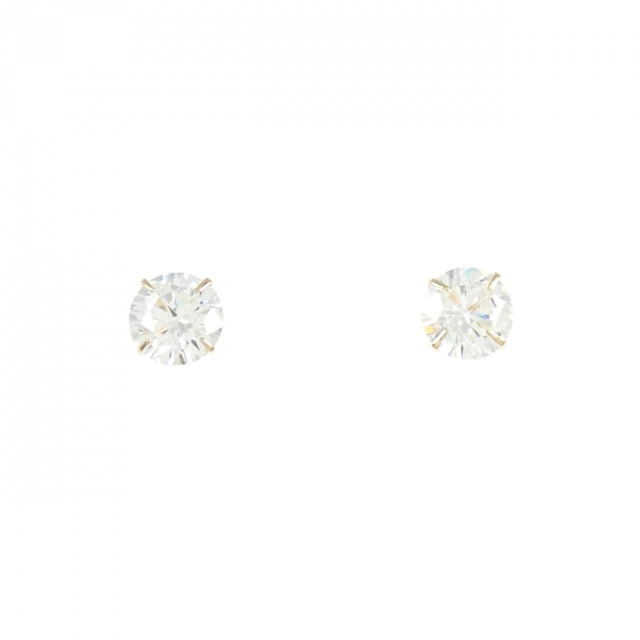 K18YG cubic earrings