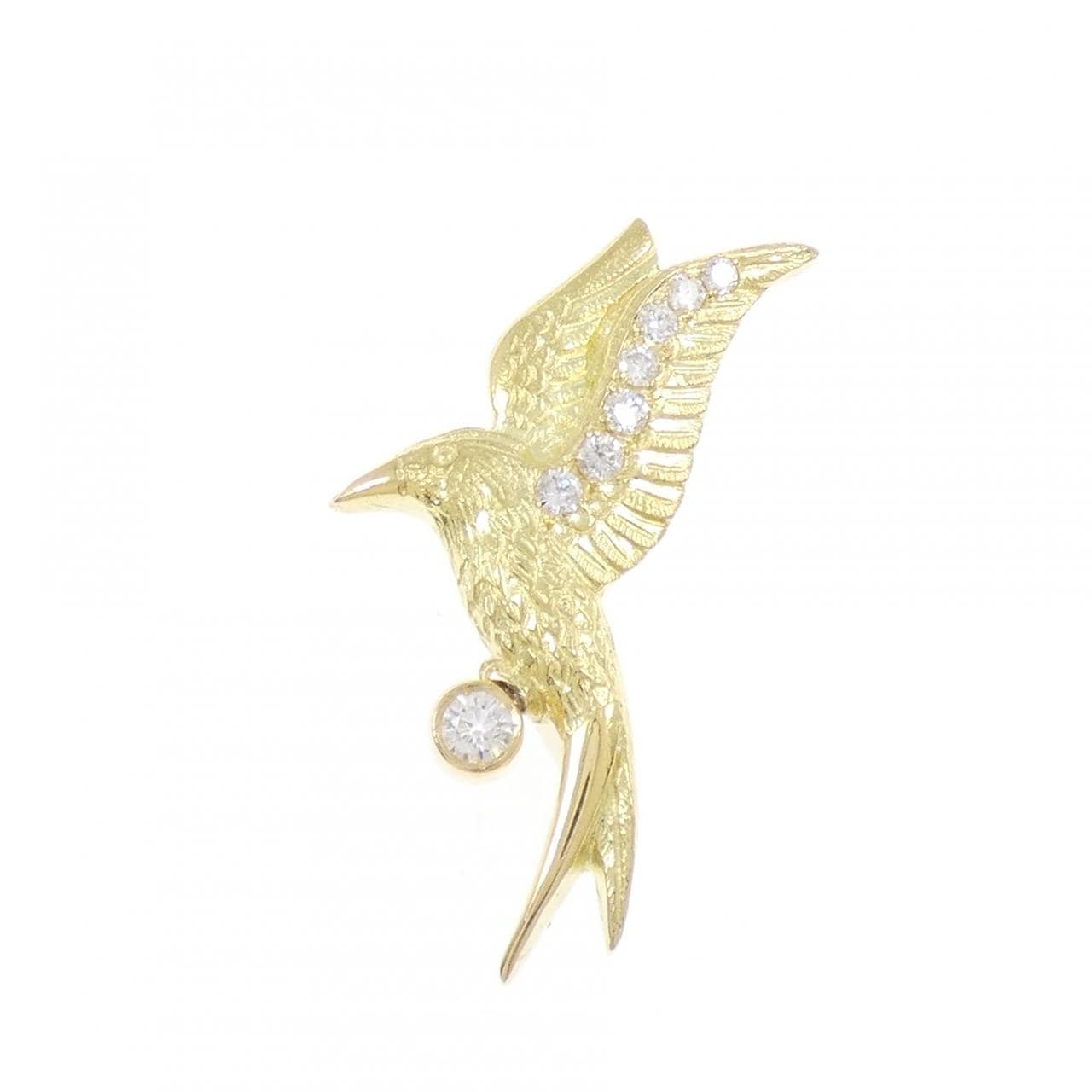 K18YG ダイヤモンド ブローチ 0.112CT