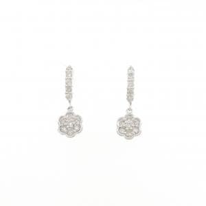K18WG フラワー ダイヤモンド ピアス 0.50CT