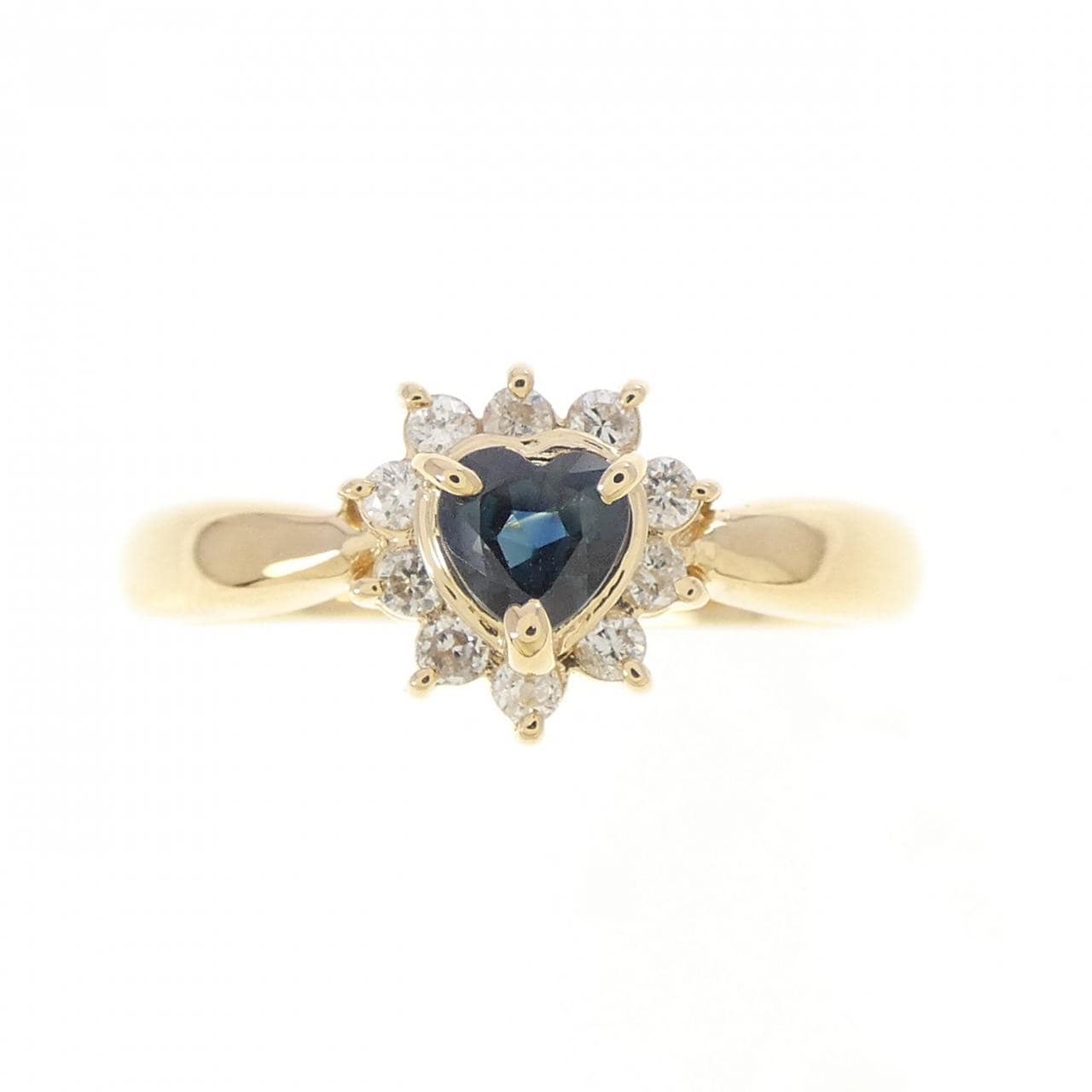 K18YG ハート サファイヤ リング 0.41CT