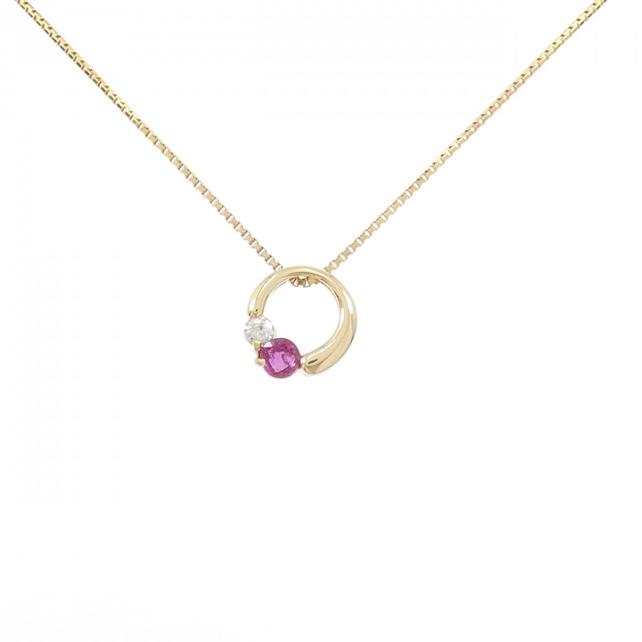 K18YG ルビー ネックレス 0.12CT