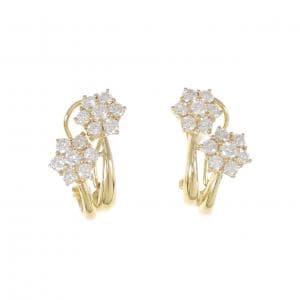K18YG フラワー ダイヤモンド ピアス 1.70CT
