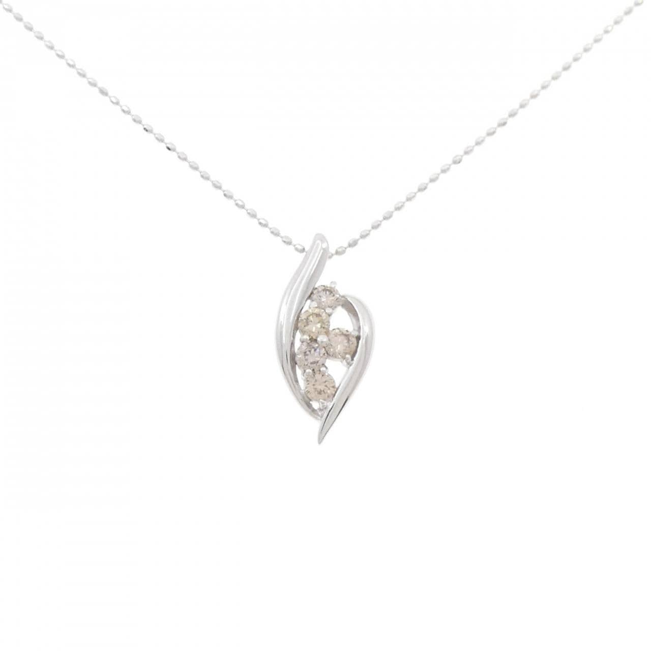 K18WG ダイヤモンド ネックレス 0.34CT