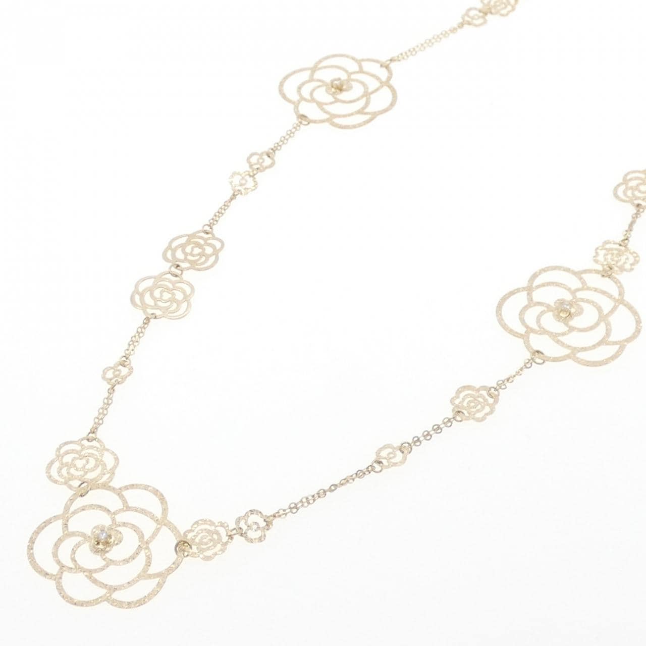 K14YG ローズ ダイヤモンド ネックレス 0.10CT