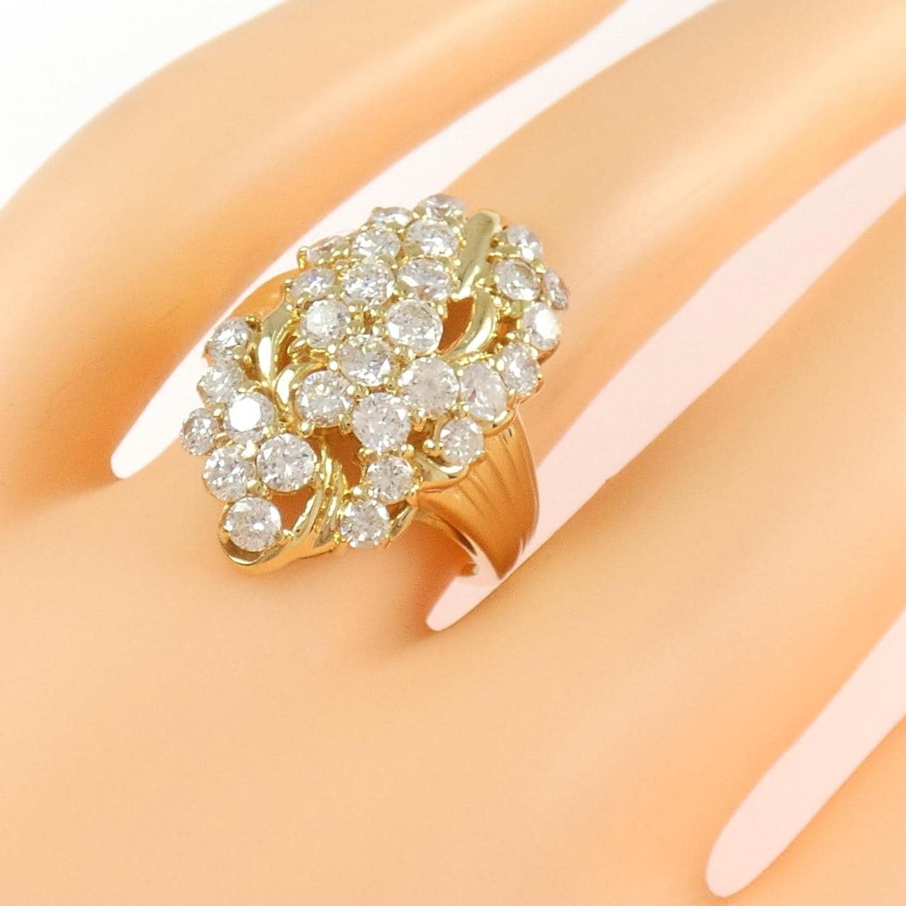 K18YG ダイヤモンド リング 1.91CT