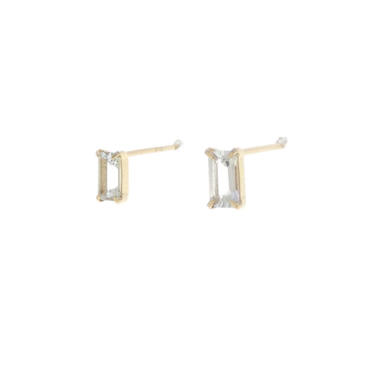 K10YG アクアマリン ピアス
