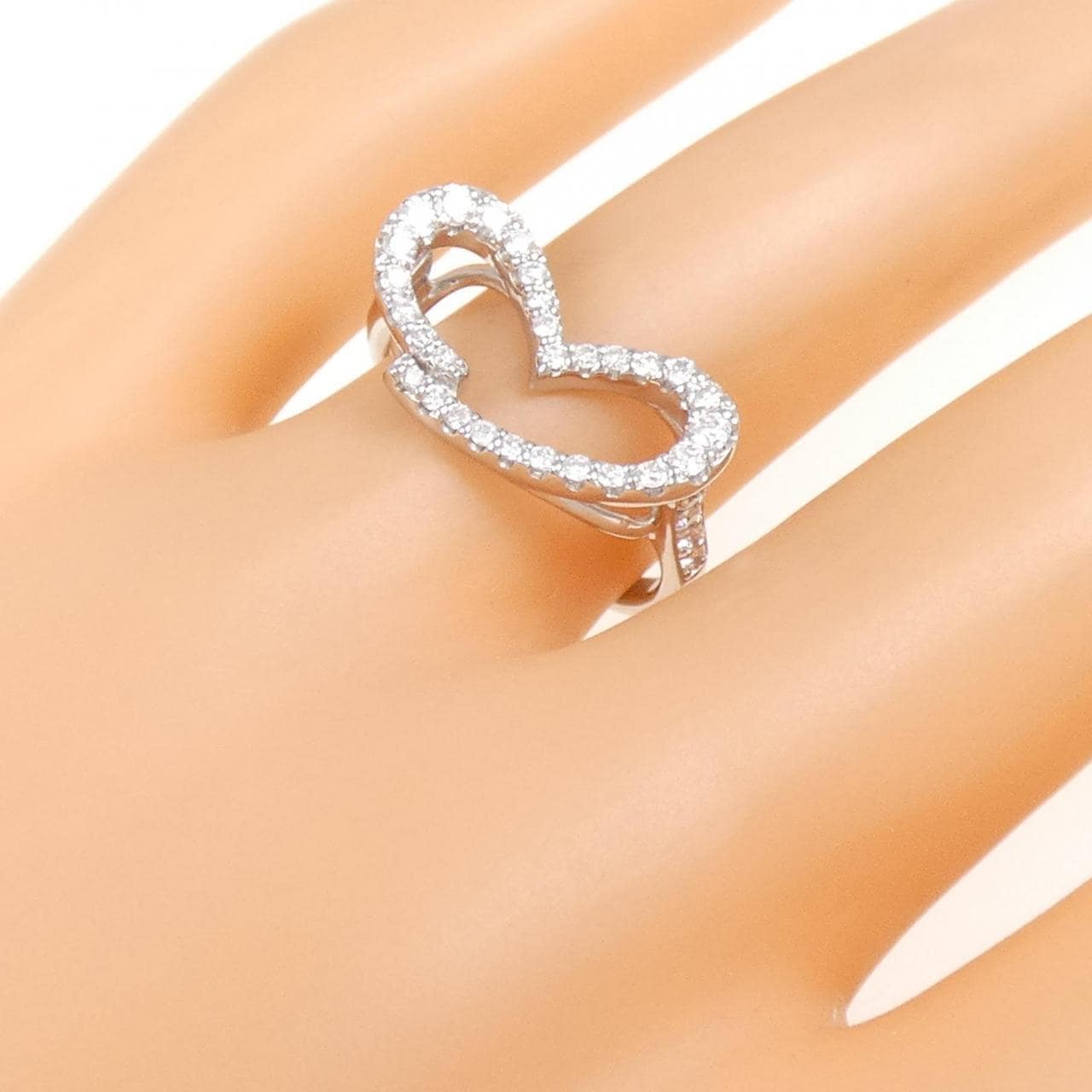 K18WG Heart Diamond Ring 0.39CT