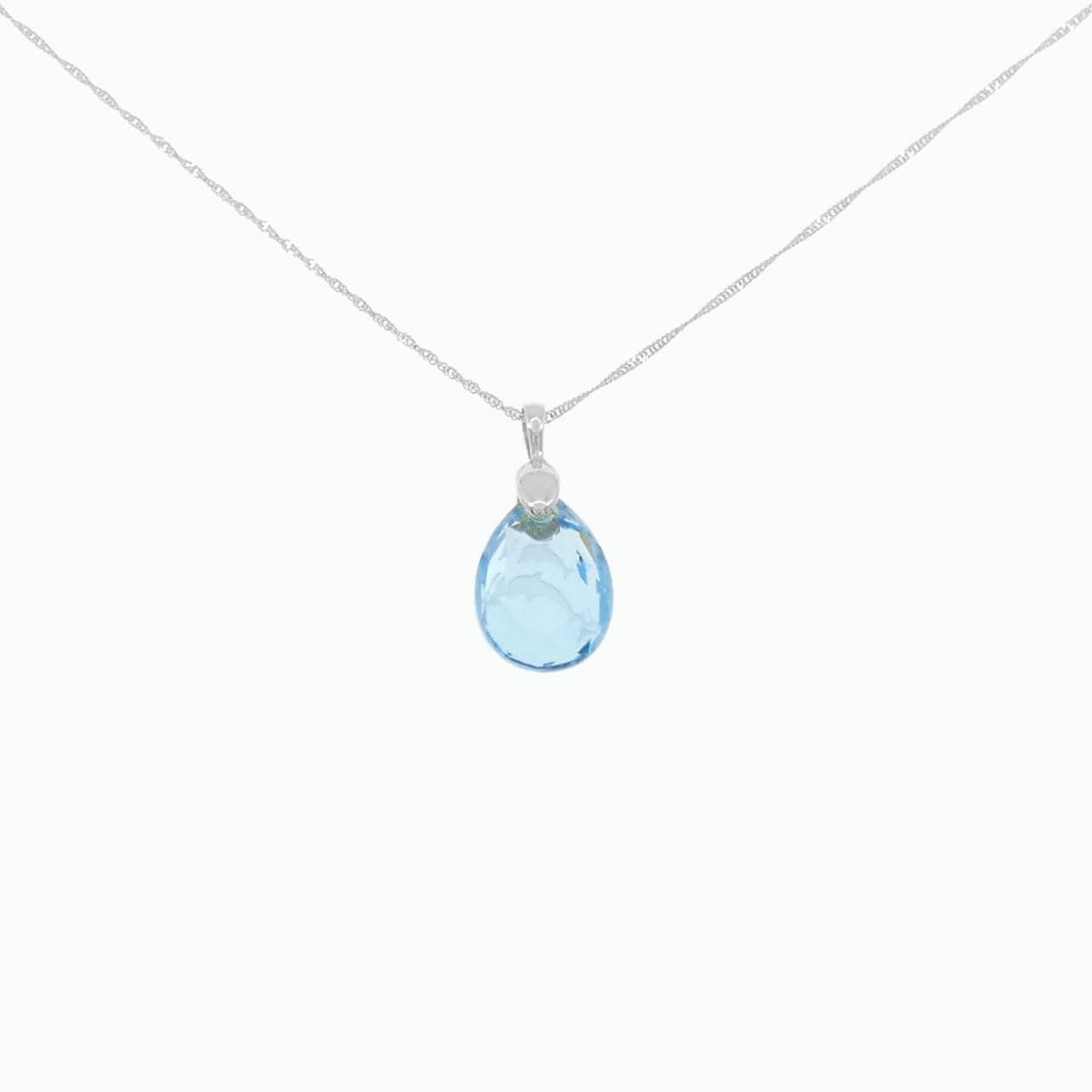 K18WG Dolphin Blue Topaz Necklace 5.0CT