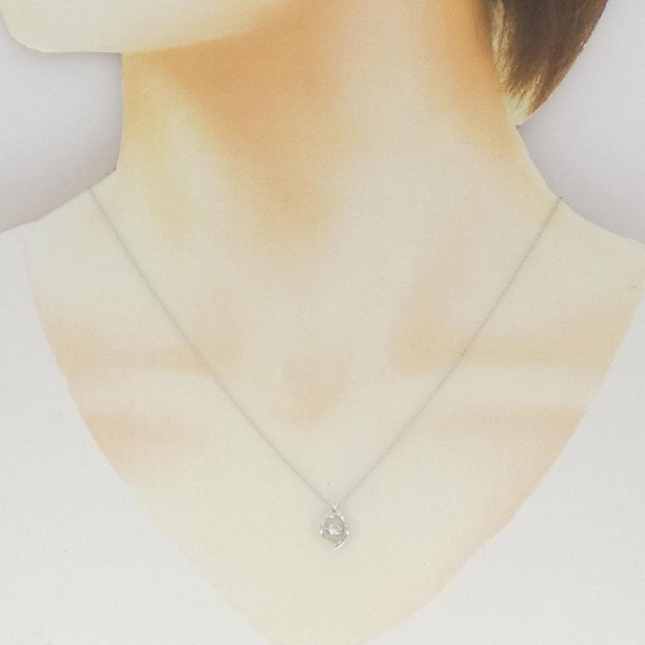 K18WG ダイヤモンド ネックレス 0.18CT