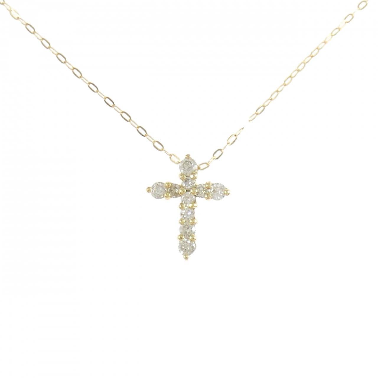 K18YG クロス ダイヤモンド ネックレス 0.30CT
