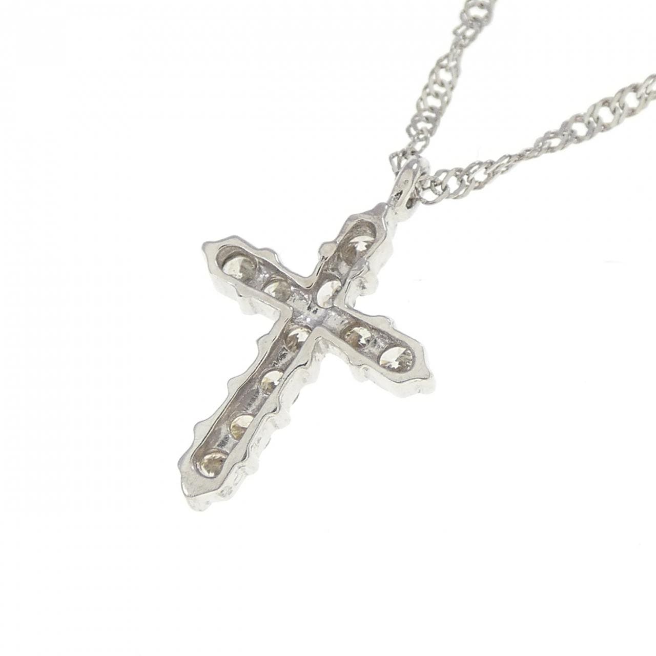 PT850 クロス ダイヤモンド ネックレス 0.1CT