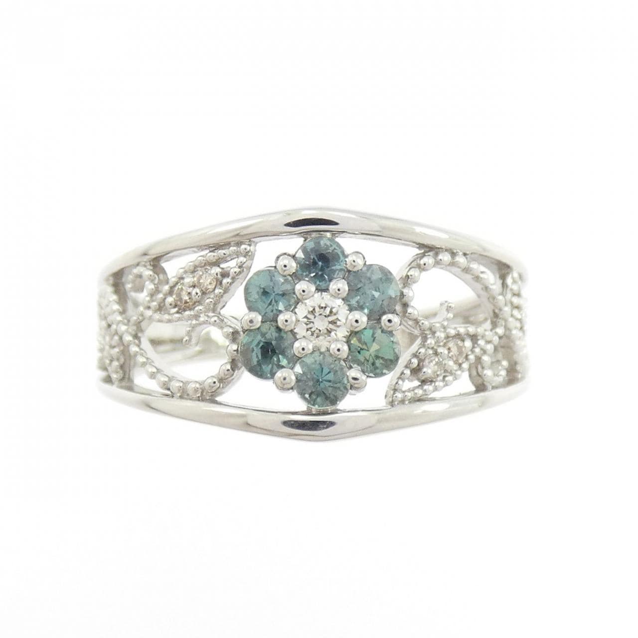 PT900 フラワー アレキサンドライト リング