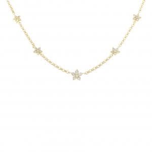 K18YG フラワー ダイヤモンド ネックレス 0.78CT