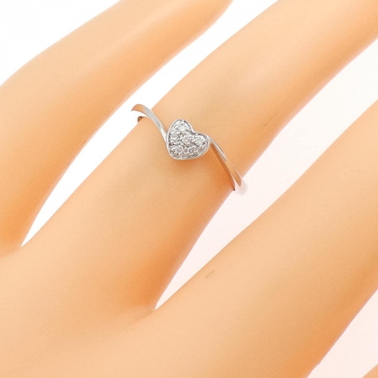 10KWG ハート ダイヤモンド リング 0.03CT