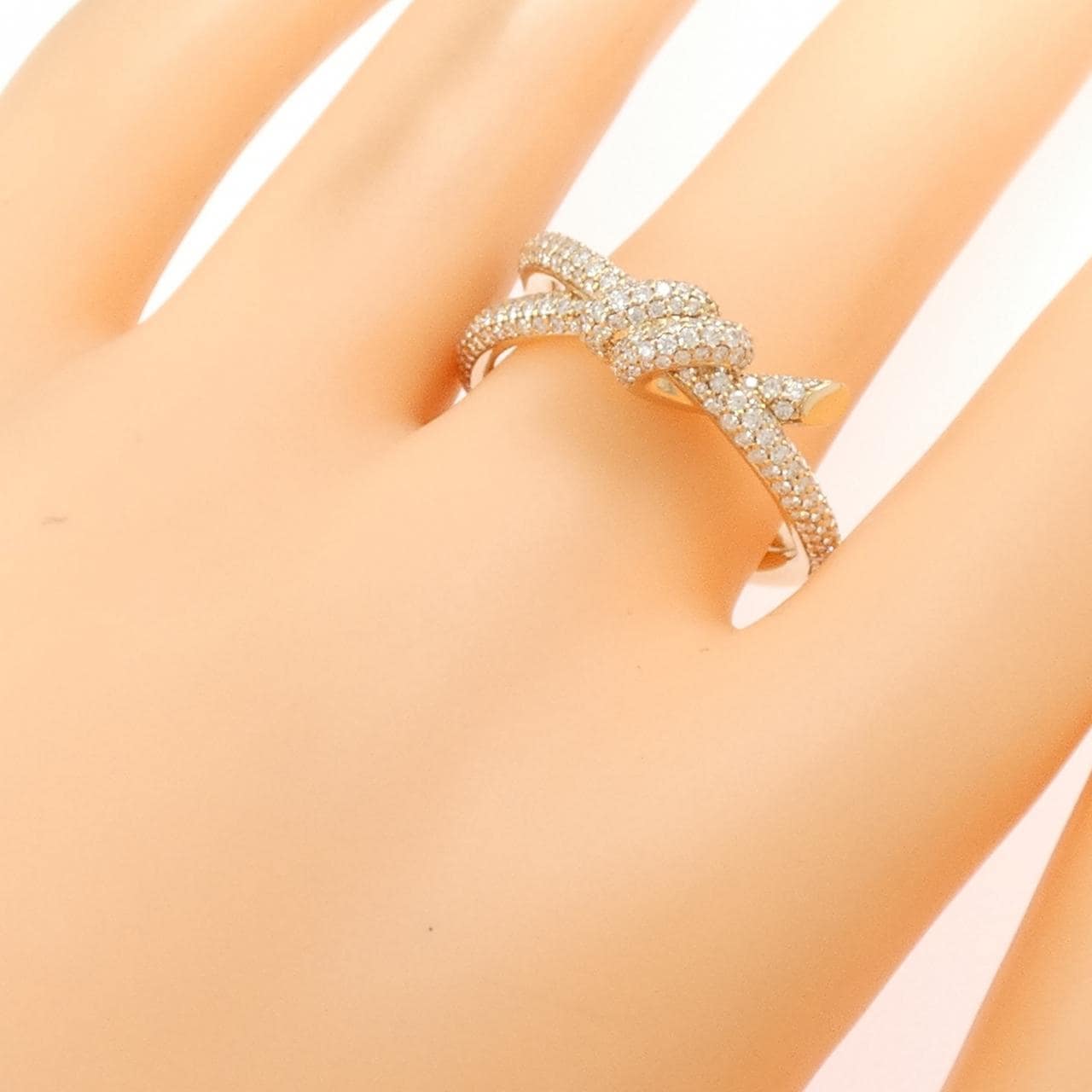 ティファニー ノット ダブル ロウ リング 0.68CT