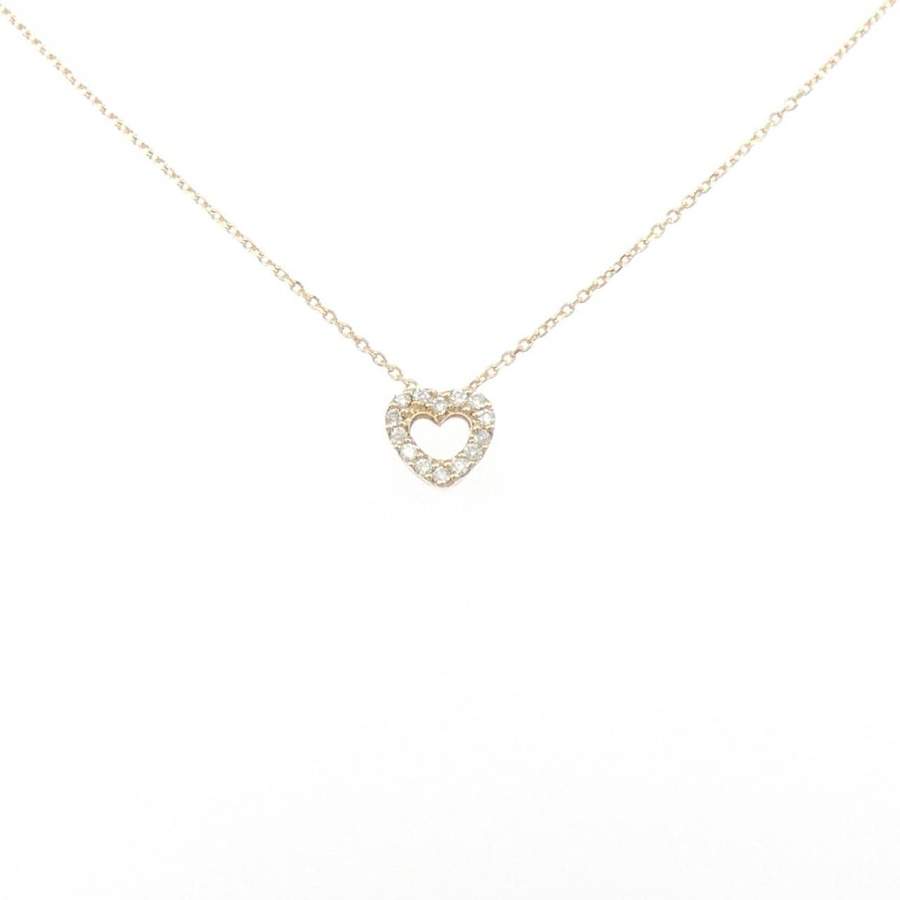 K18PG ハート ダイヤモンド ネックレス 0.09CT