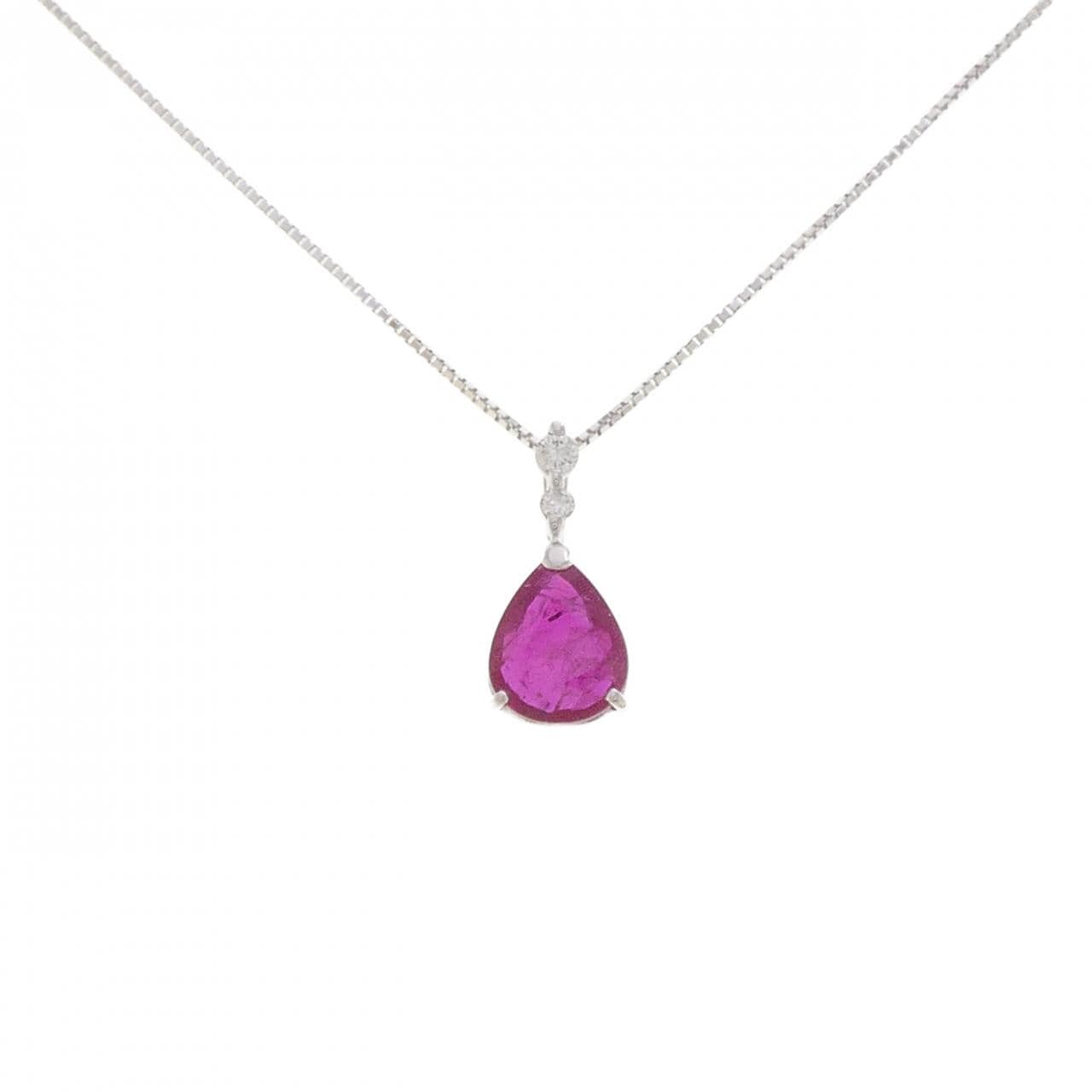 K18WG ルビー ネックレス 2.246CT