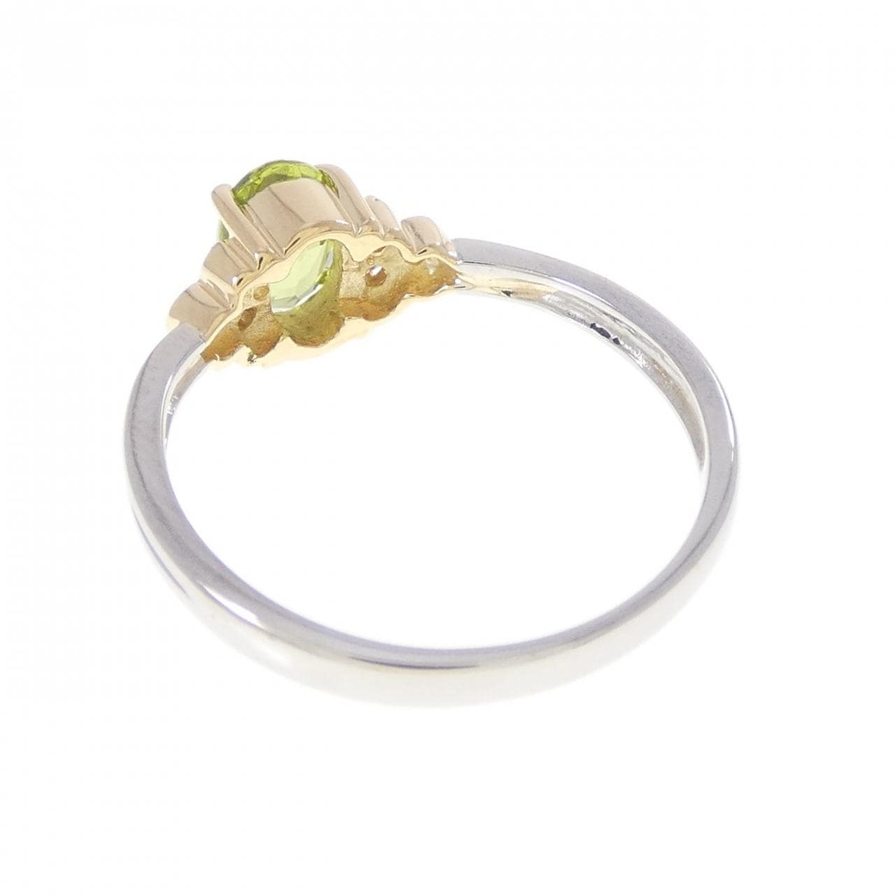 K18YG/PT900 ペリドット リング