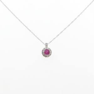 K18WG ルビー ネックレス 0.26CT