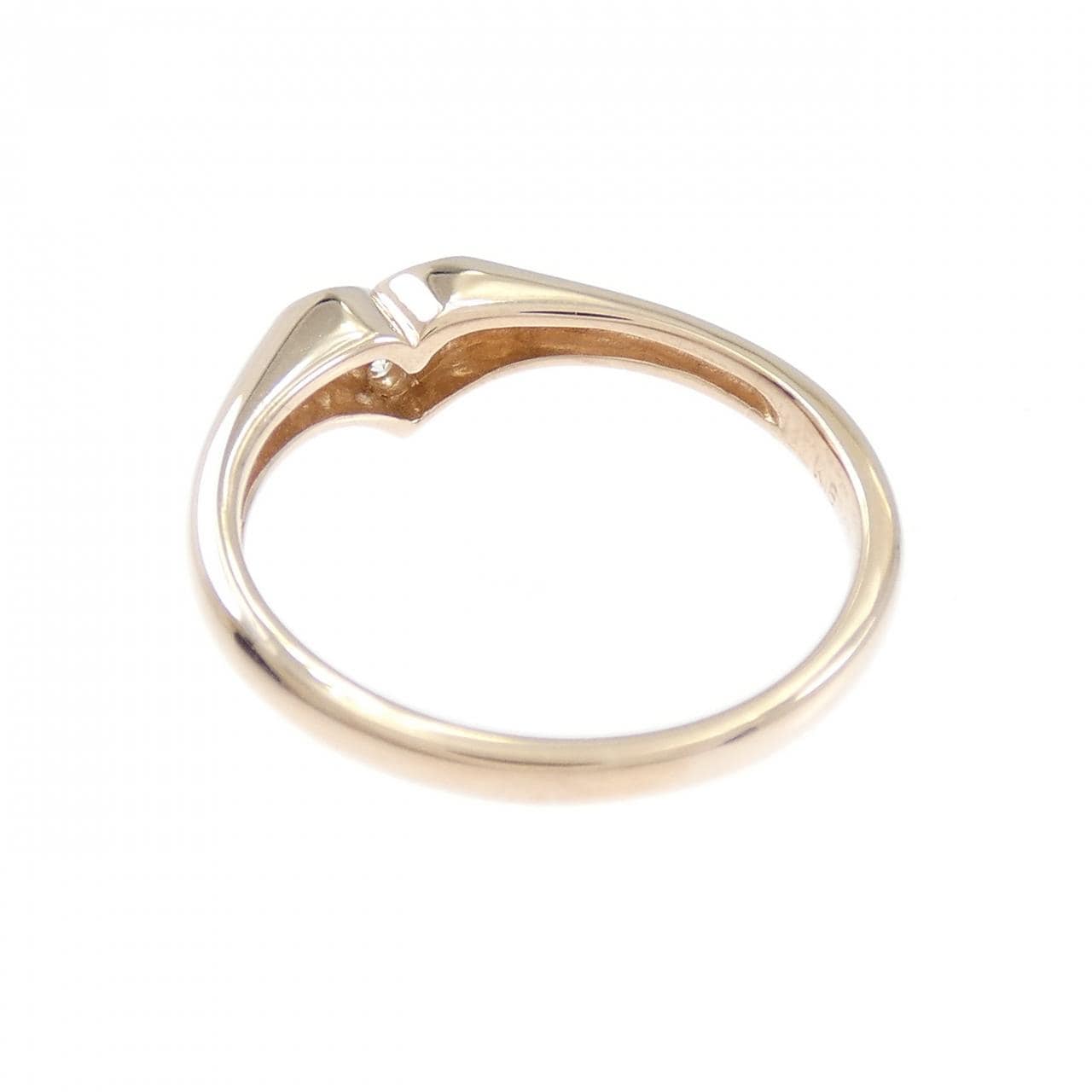 K18PG ハート ダイヤモンド リング 0.10CT