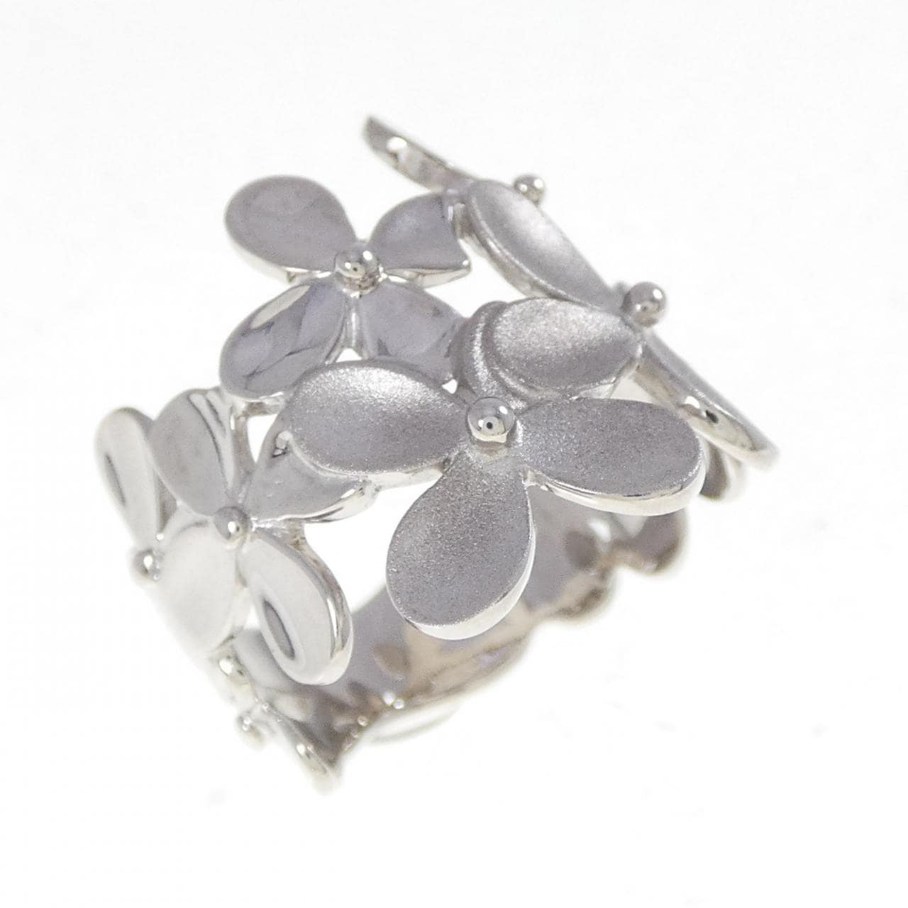 K18WG フラワー リング