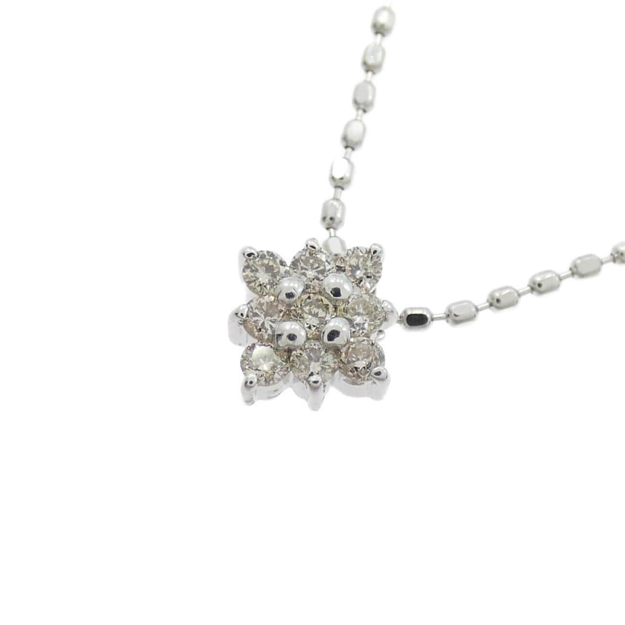 K18WG ダイヤモンド ネックレス 0.1CT