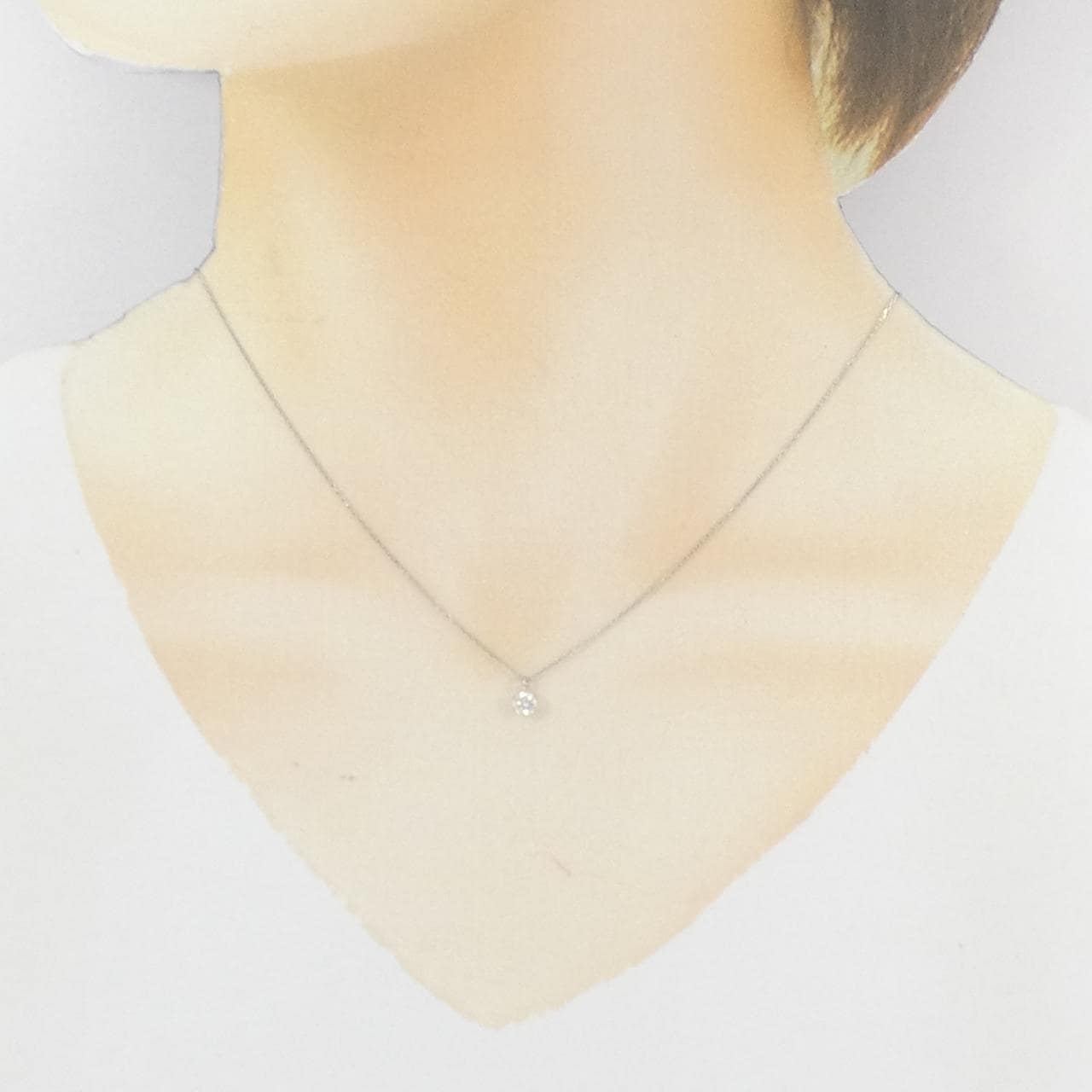 PT900/PT850 ソリティア ダイヤモンド ネックレス 0.24CT