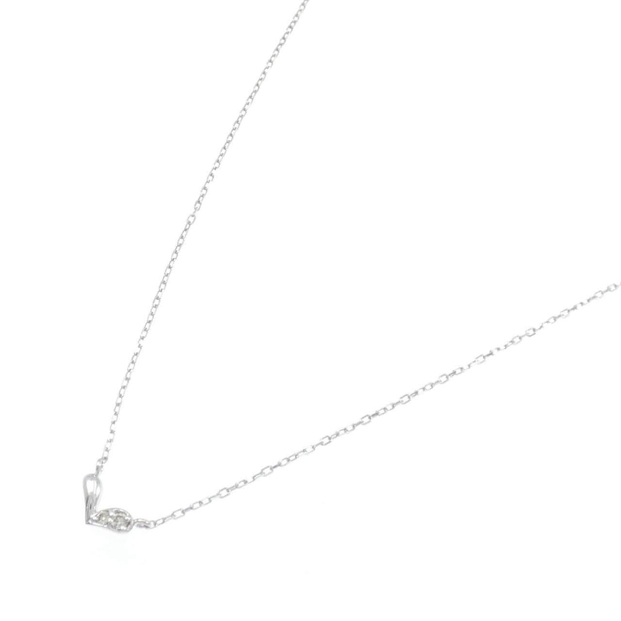K10WG ハート ダイヤモンド ネックレス 0.02CT