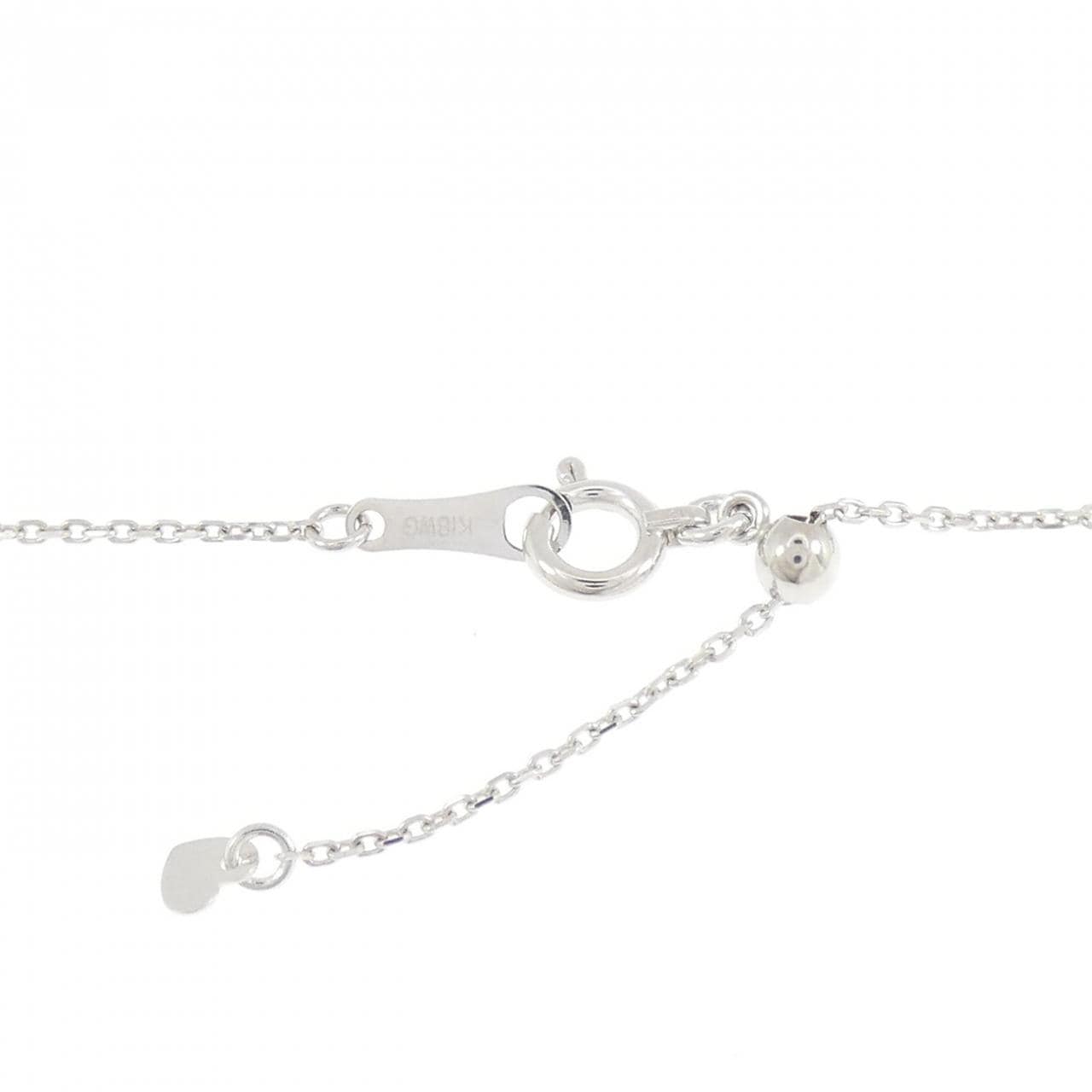 K18WG フラワー ピンクダイヤモンド ネックレス 0.01CT