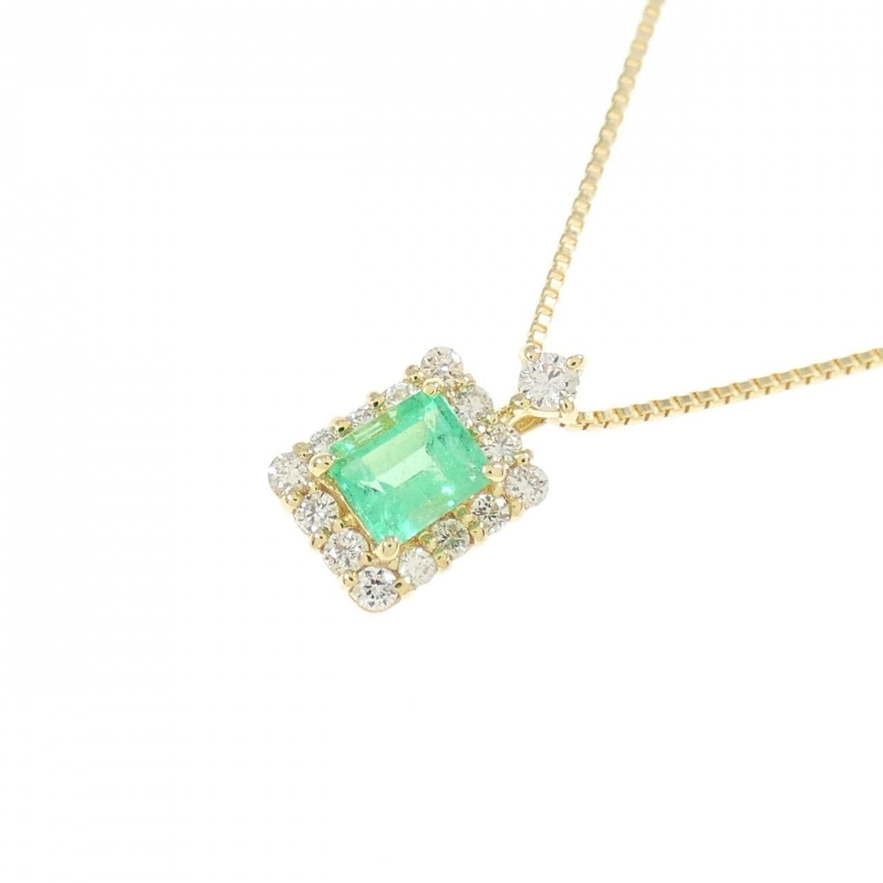 [BRAND NEW] K18YG emerald necklace 0.20CT