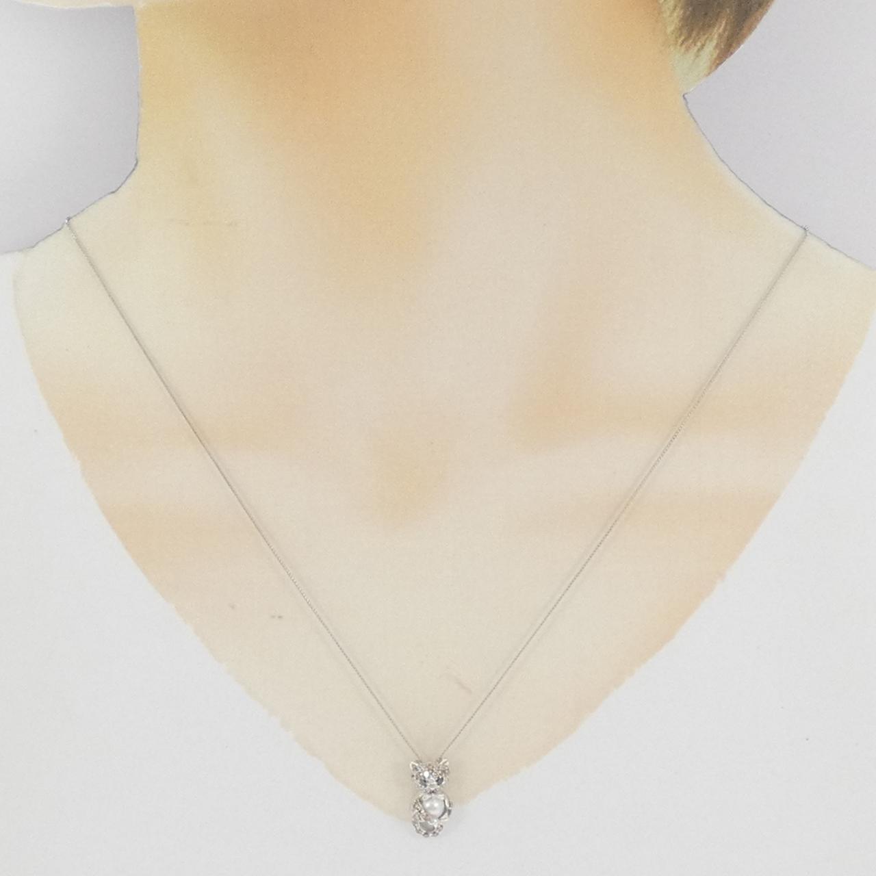 K18WG Cat Akoya Pearl Necklace