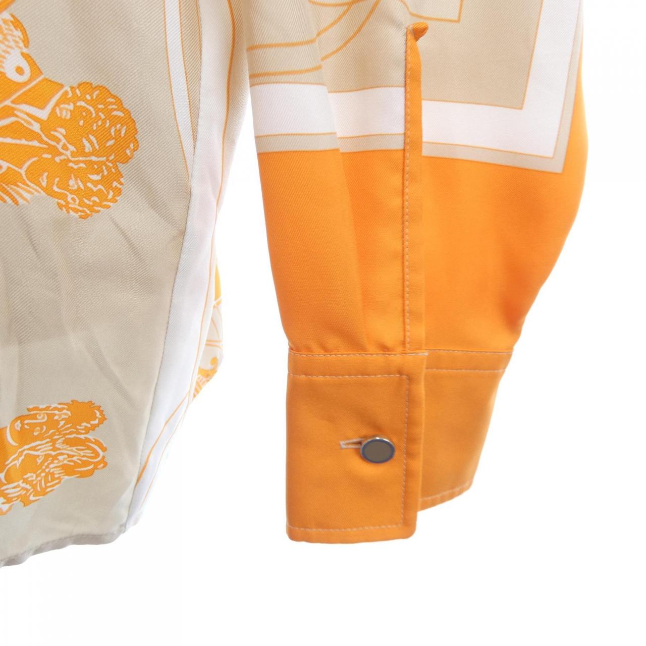 エルメス HERMES EX-LIBRIS 3E0607D7 ツイルレーヌ シャツ