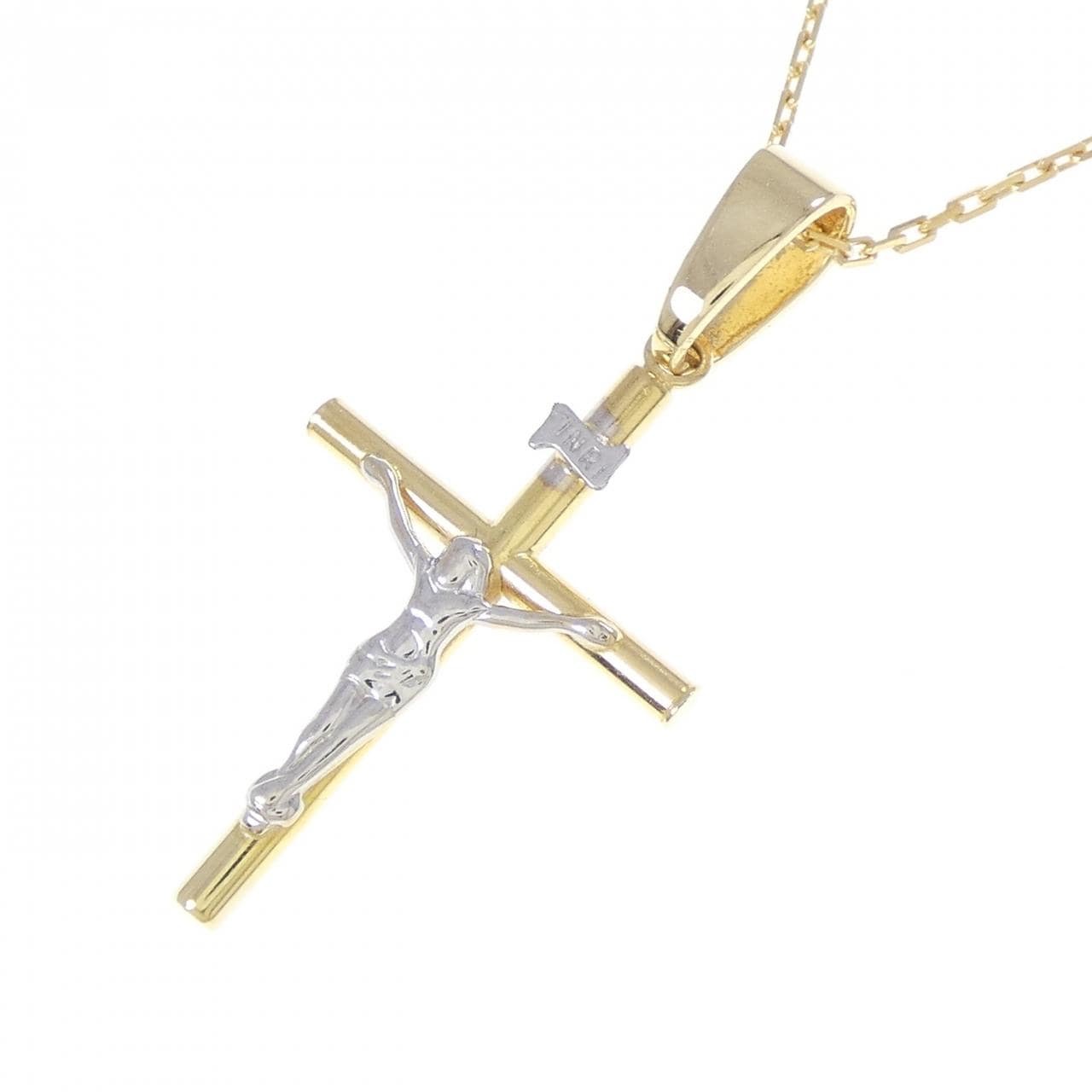 K18YG/K18WG クロス ネックレス