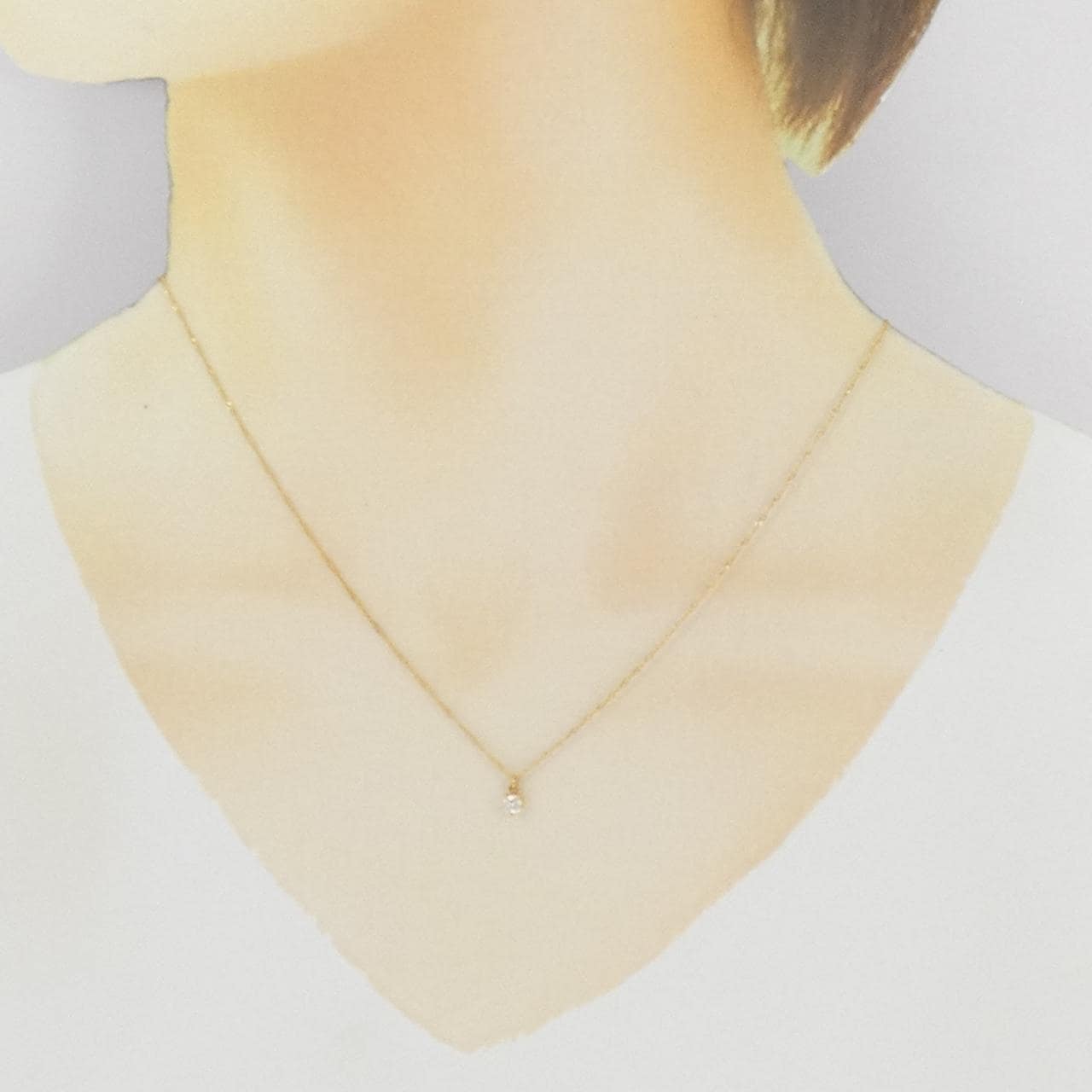 アガット ダイヤモンド ネックレス 0.1CT