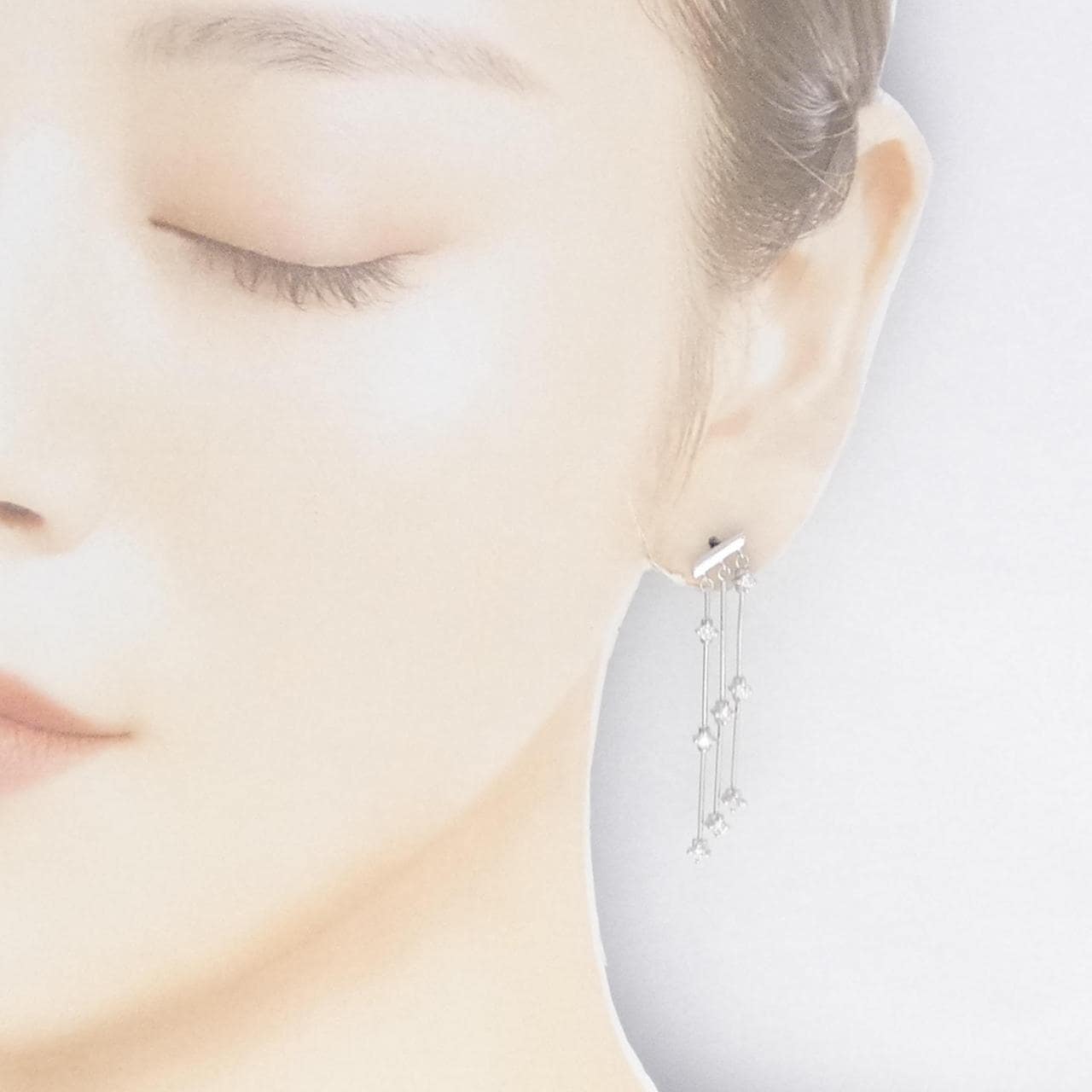 K18WG ダイヤモンド ピアス 0.50CT