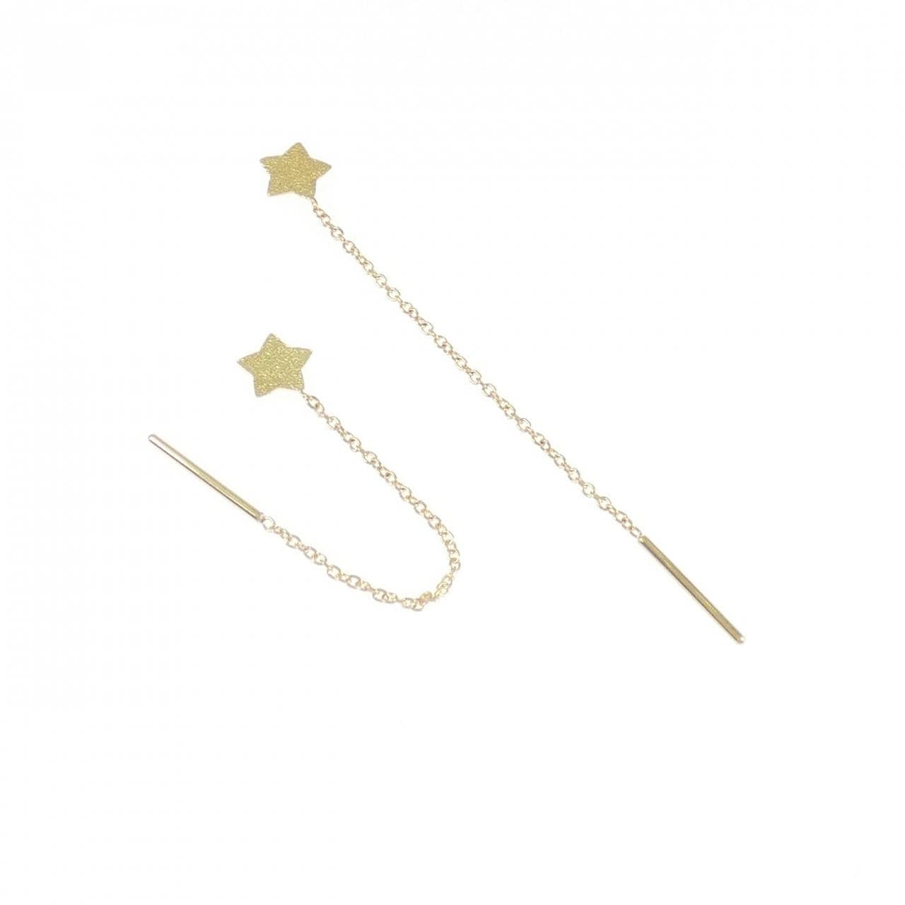 K18YG星形耳釘