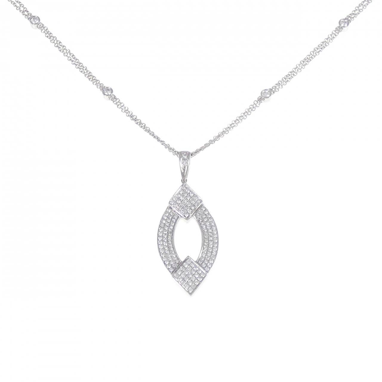 K18WG/750WG Diamond Necklace 1.02CT