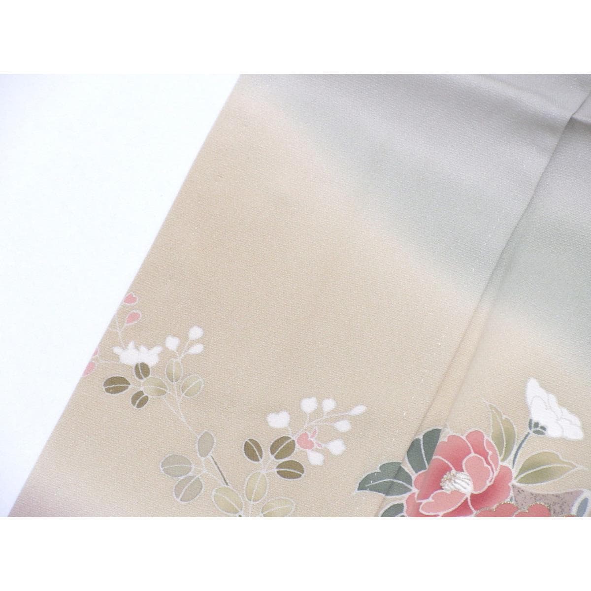 訪問着　友禅金彩加工　刺繍入り　ボカシ染