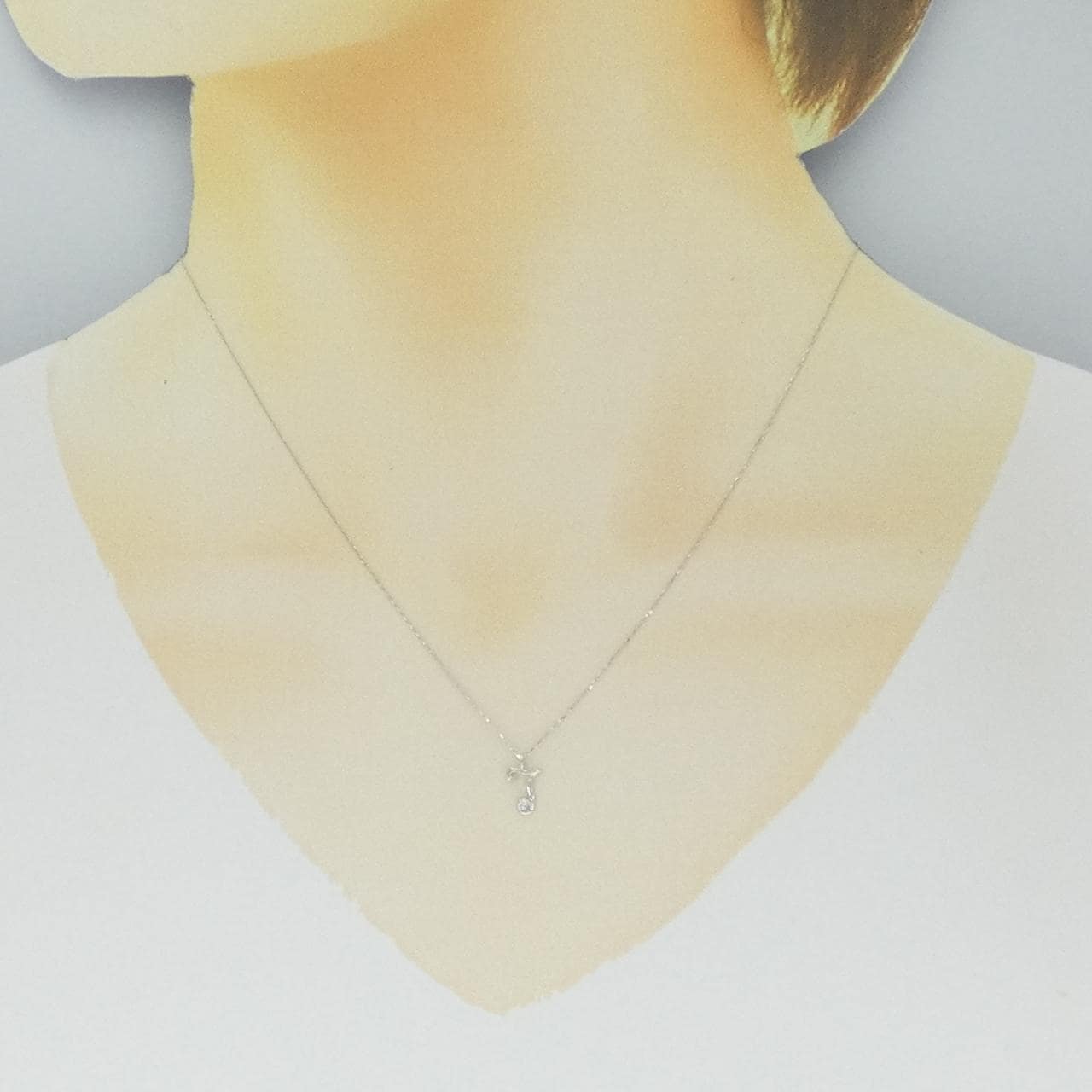 K10WG ダイヤモンド ネックレス 0.01CT