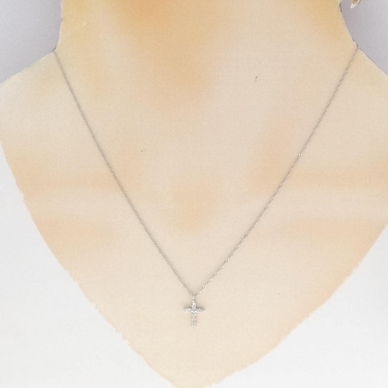 PT850 クロス ダイヤモンド ネックレス 0.1CT