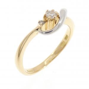 K18YG/PT900 ダイヤモンド リング 0.08CT