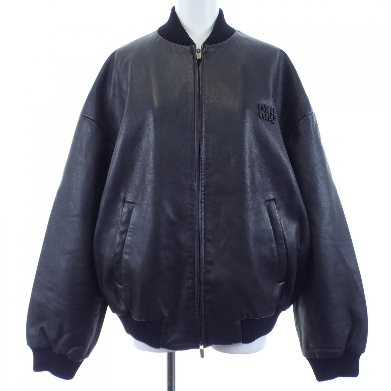 ミュウミュウ MIU MIU MIU MIU ロゴ MPV905 SOOO 1420 レザージャケット