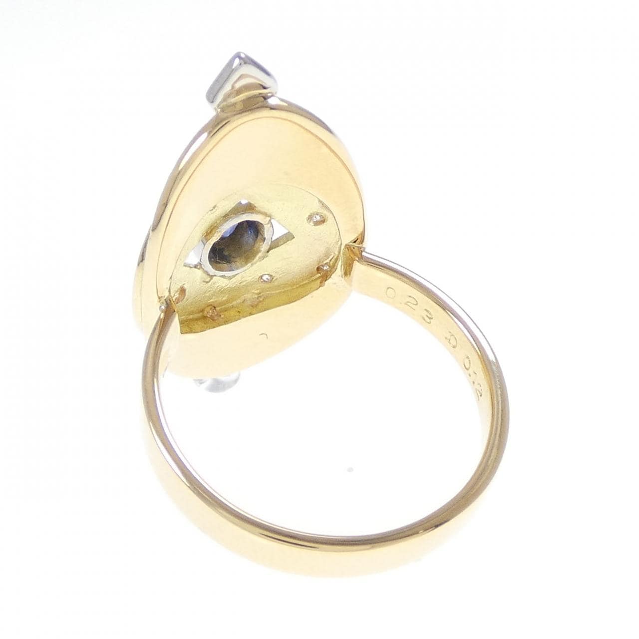 K18YG/PT900 サファイヤ リング 0.23CT