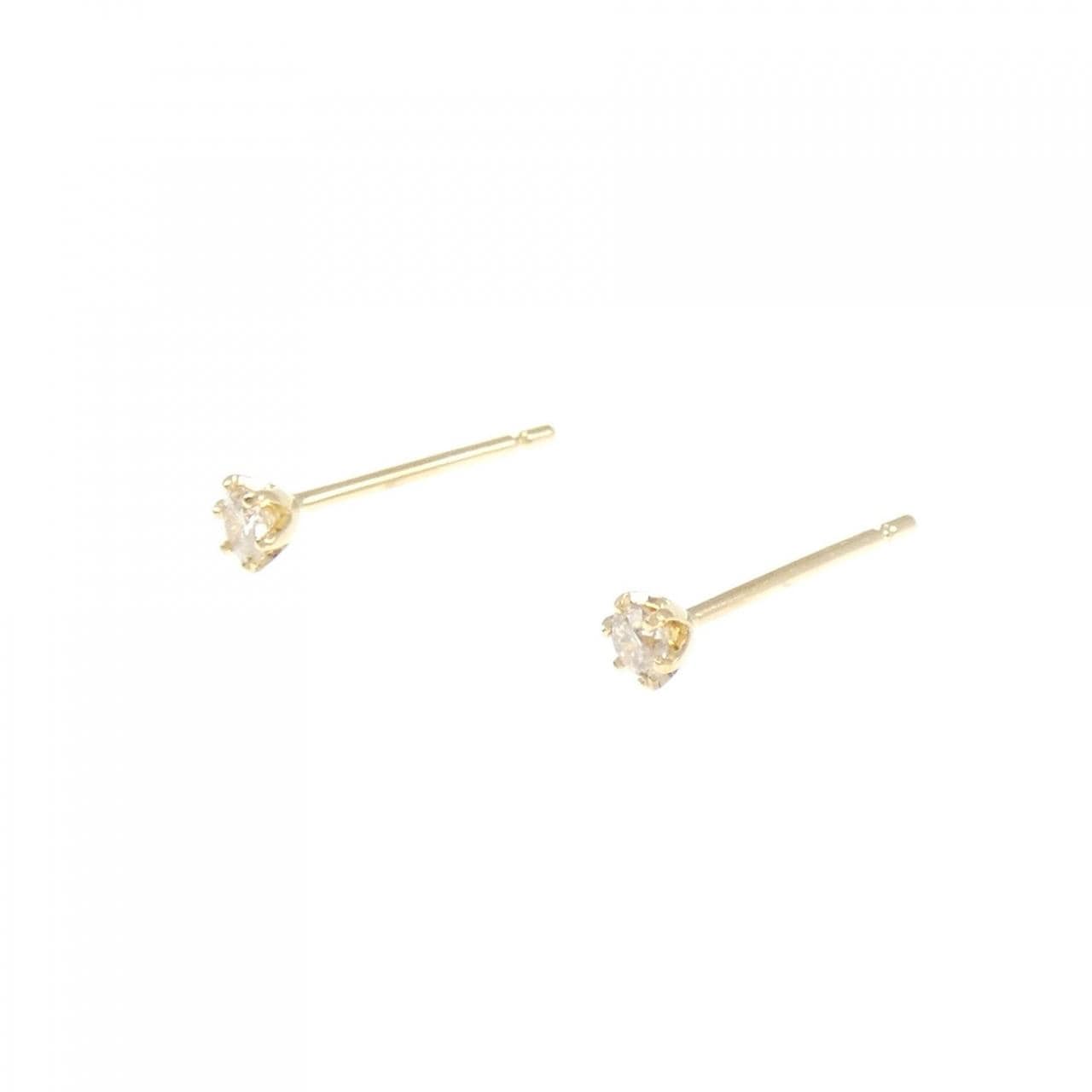 K18YG ソリティア ダイヤモンド ピアス 0.10CT