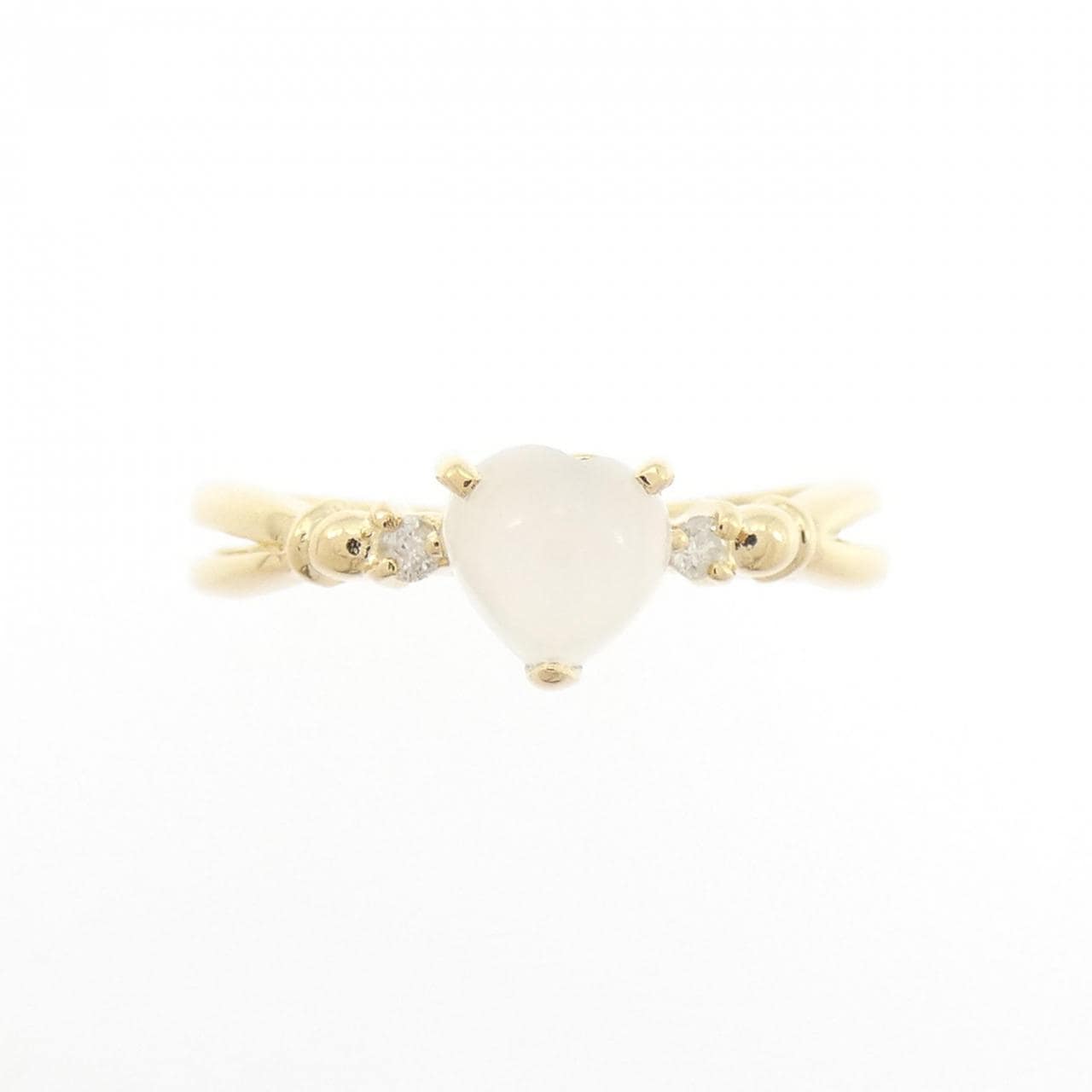 K18YG ハート ムーンストーン リング