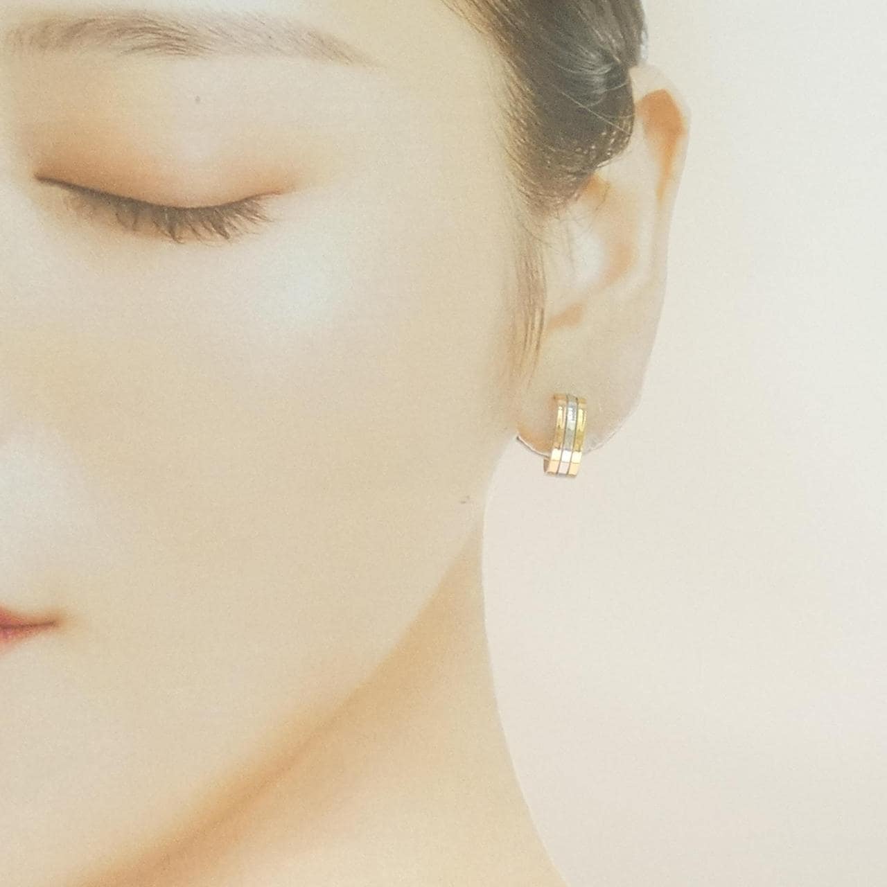 【新品】K18YG/K18PG/PT900 圈形耳环