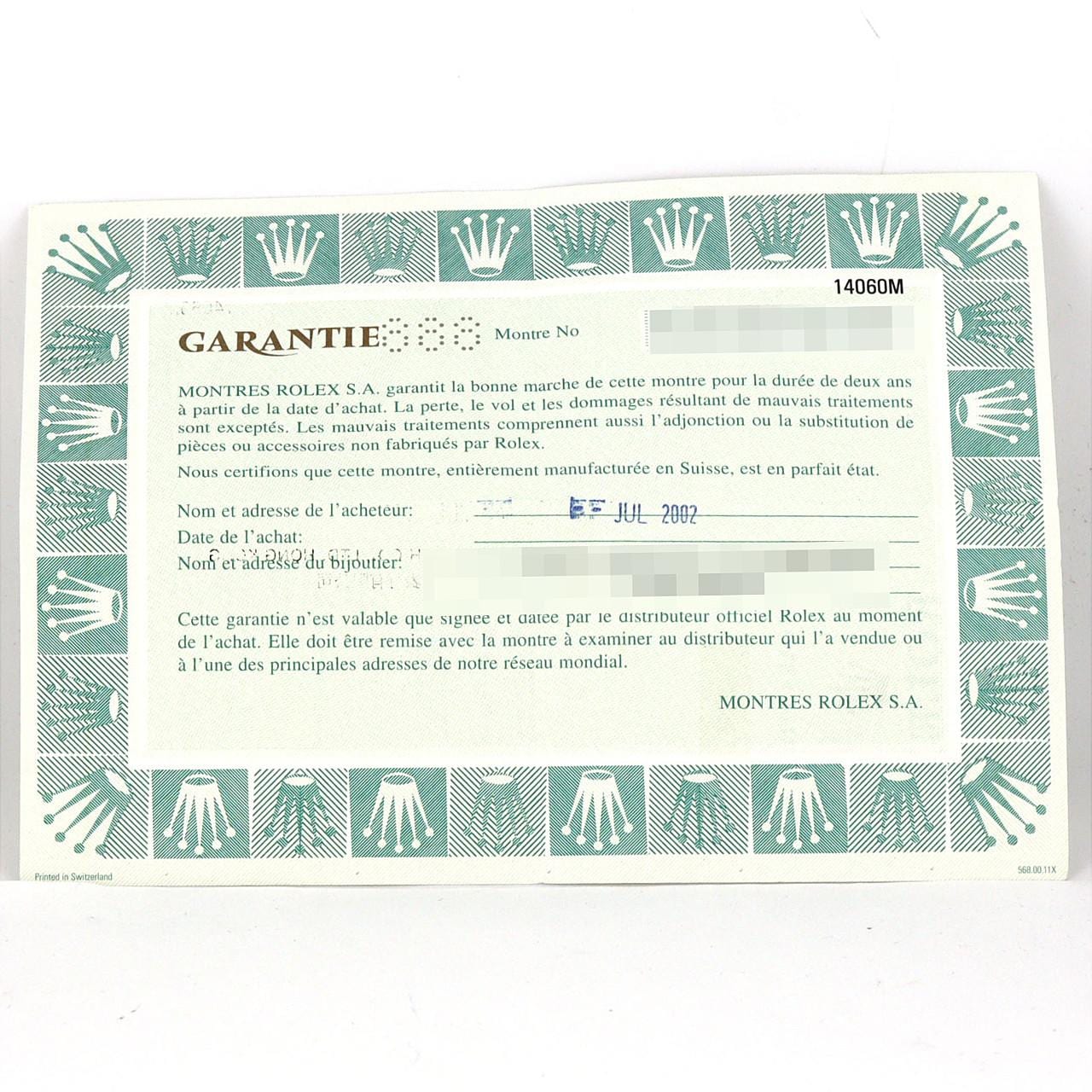 ロレックス サブマリーナーノンデイト 14060M. SS 自動巻 K番