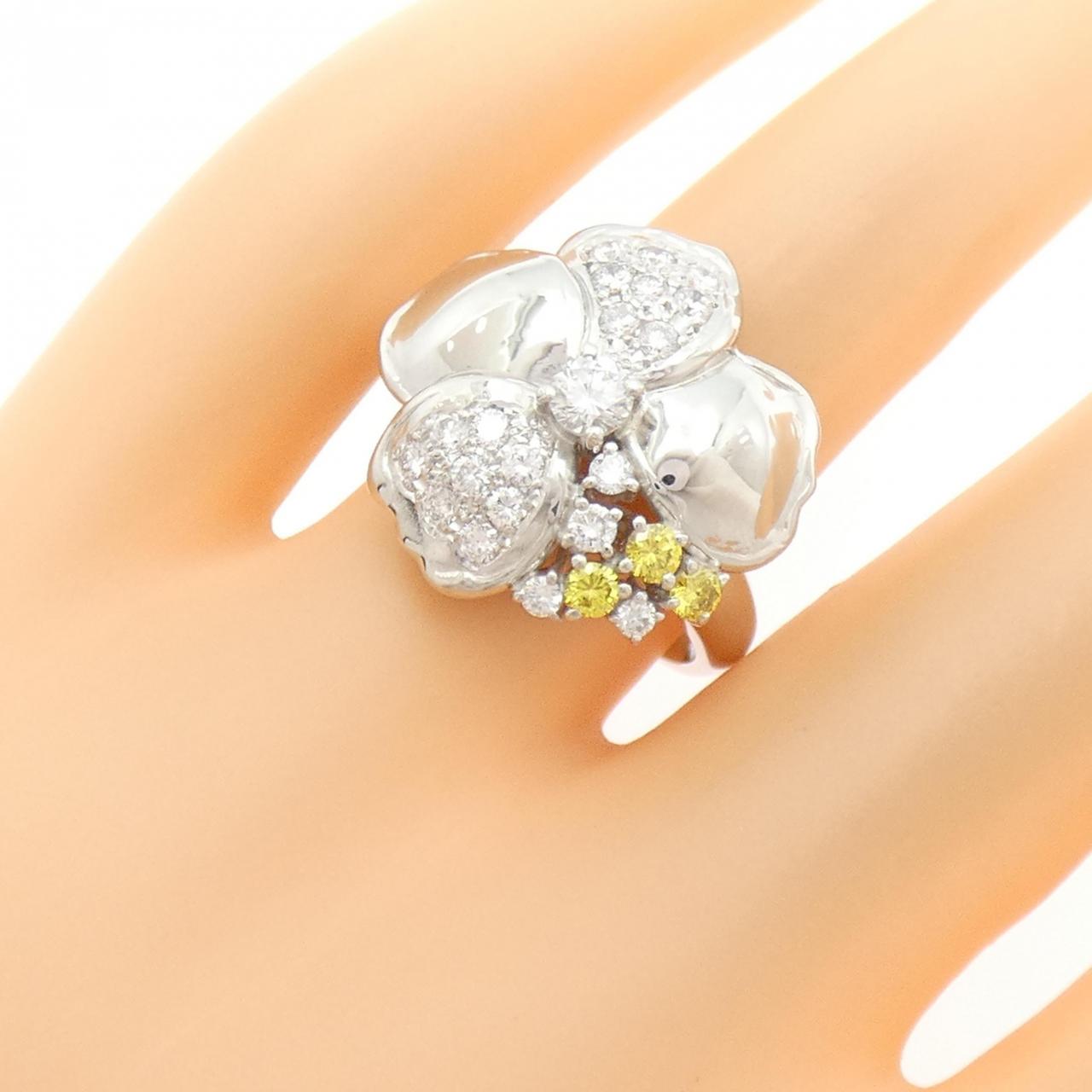 PT900 フラワー ダイヤモンド リング 0.77CT