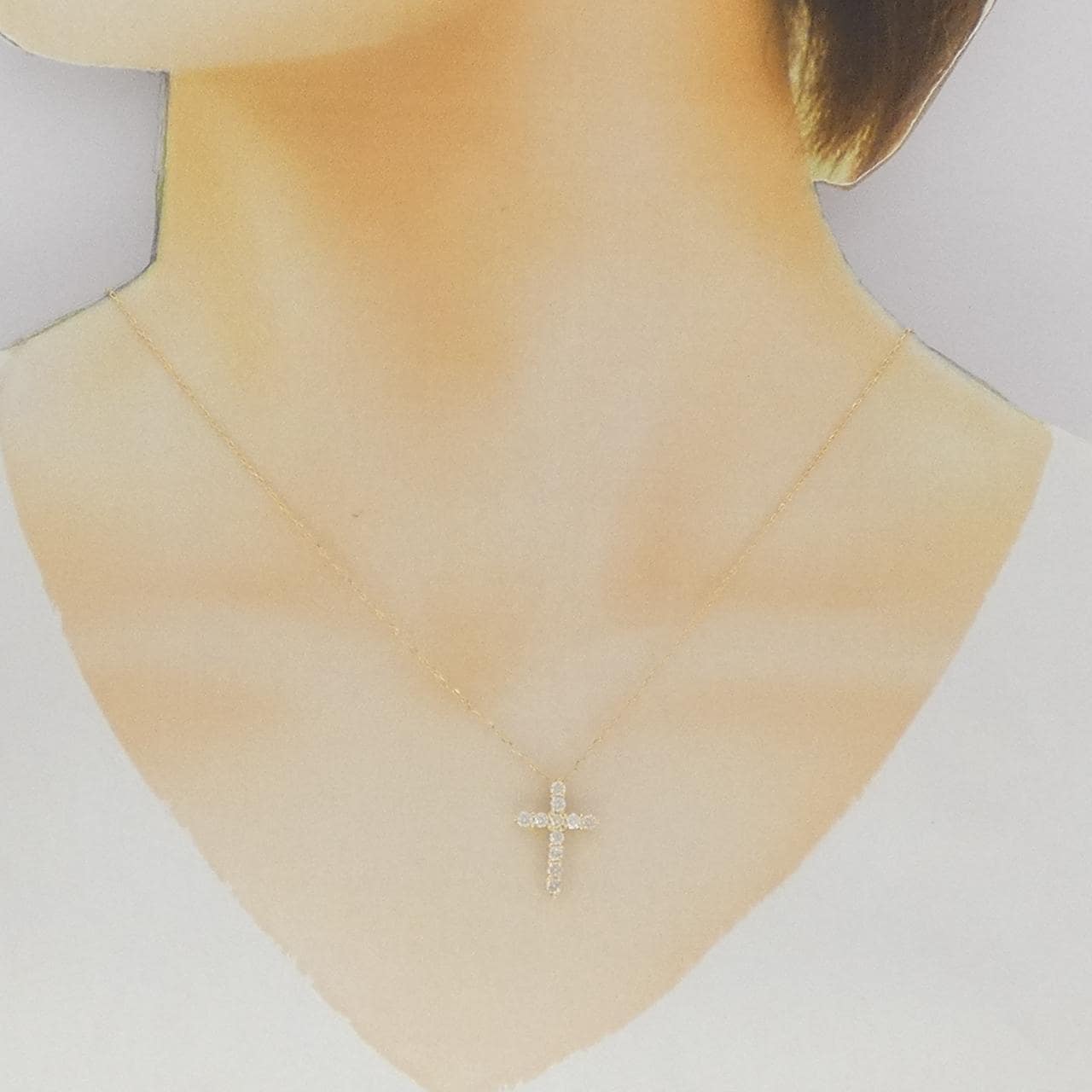 K18YG クロス ダイヤモンド ネックレス 0.50CT